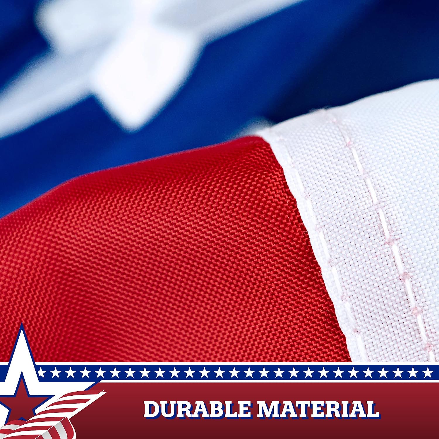 G128 - USA Pleated Fan Flag, 4x8 Feet American USA Bunting Decoration Flags Embroidered Patriotic Stars & Sewn Stripes Canvas Header Brass Grommets