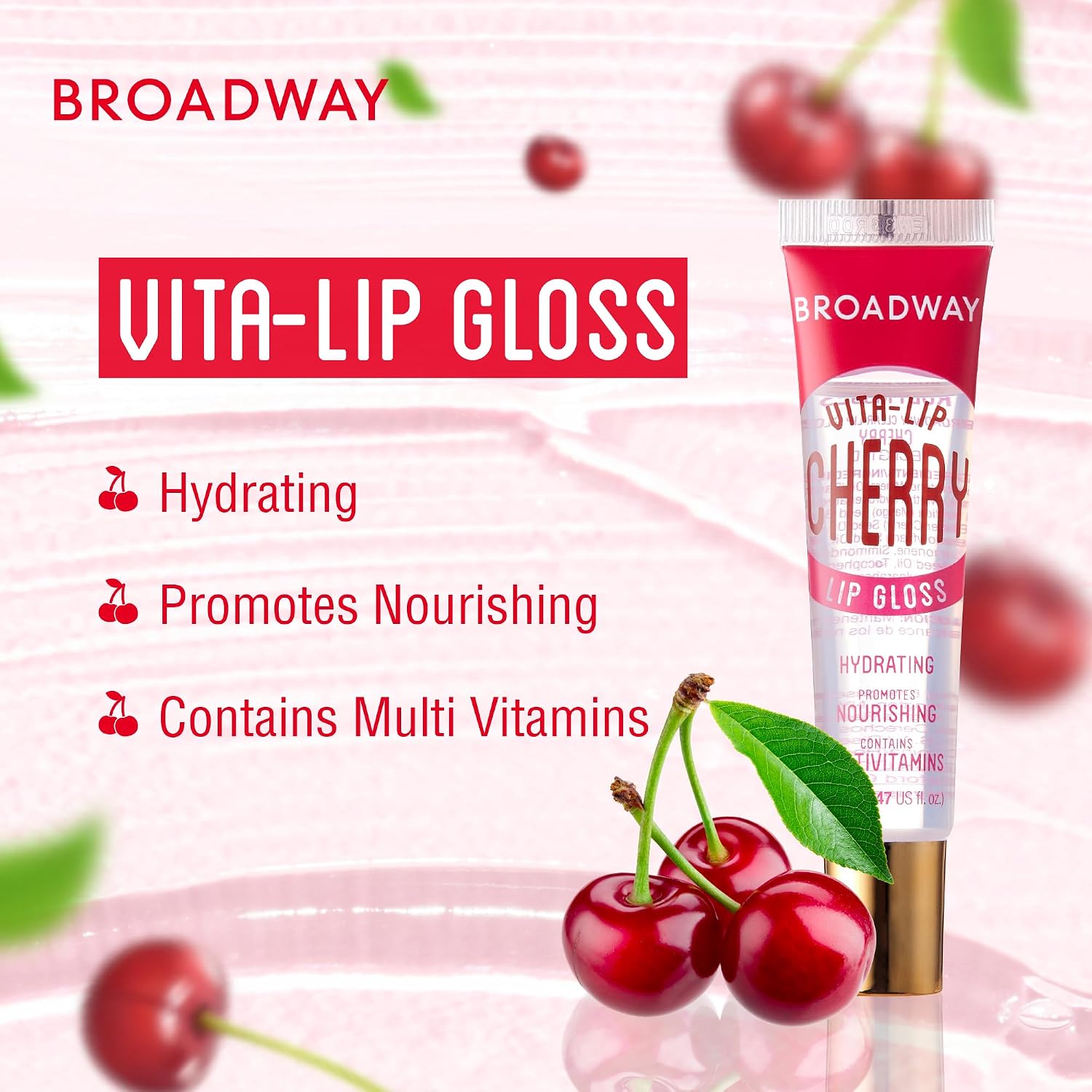 Ruby Kisses Broadway Vita-Lip Clear Lip Gloss (8 Pack), Ultra-Hydrating & Soothing Formula with Vitamins