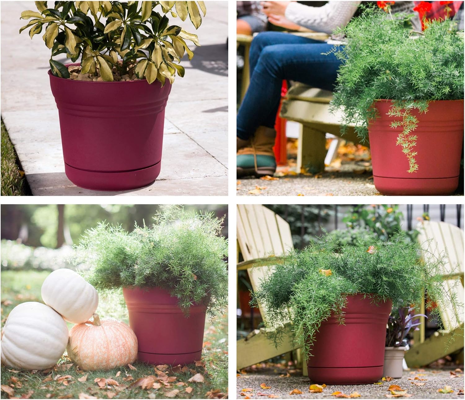 Bloem Saturn Planter with Saucer, 10", Calypso (SP1027)
