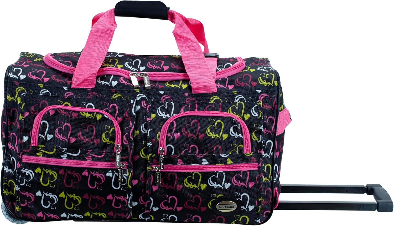 Rockland Rolling Duffel Bag, Black, 22"
