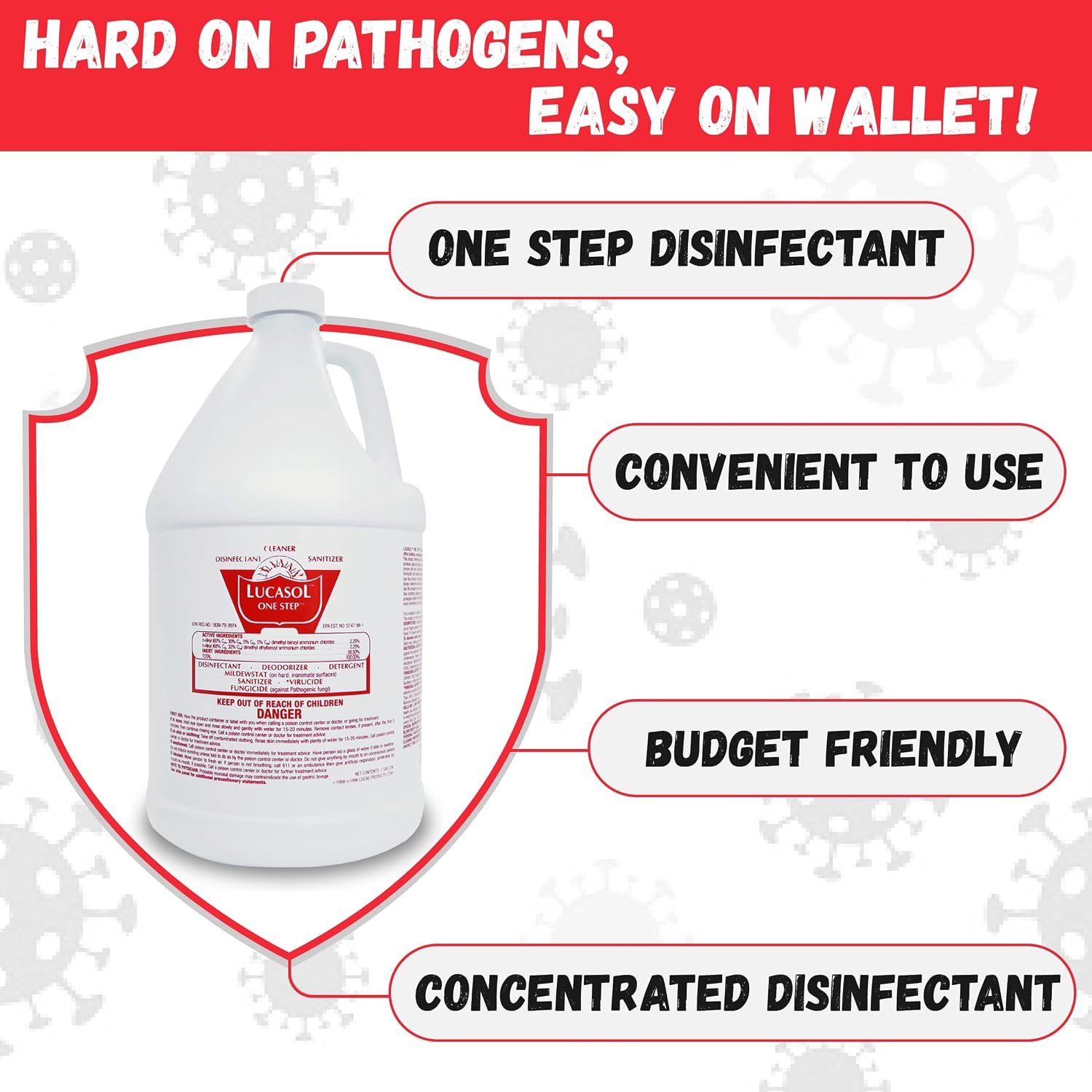 Lucasol One Step Hospital Grade Disinfectant Concentrate Surface Cleaner