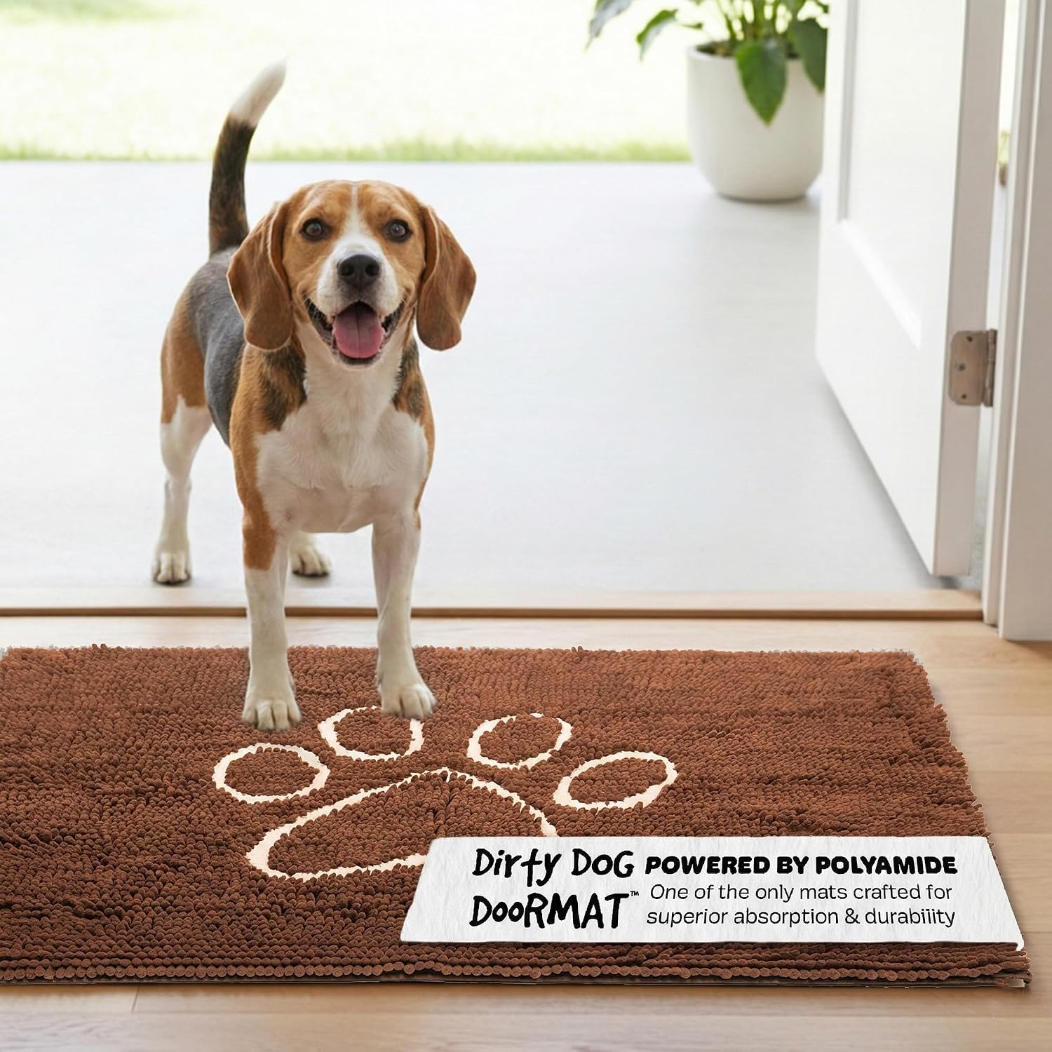 Dog Gone Smart Dirty Dog Doormat - Fast Drying Rug with Super Gripper Backing for Clean Floors - Super Absorbent and Machine Washable Mat for Muddy Paws - Grey