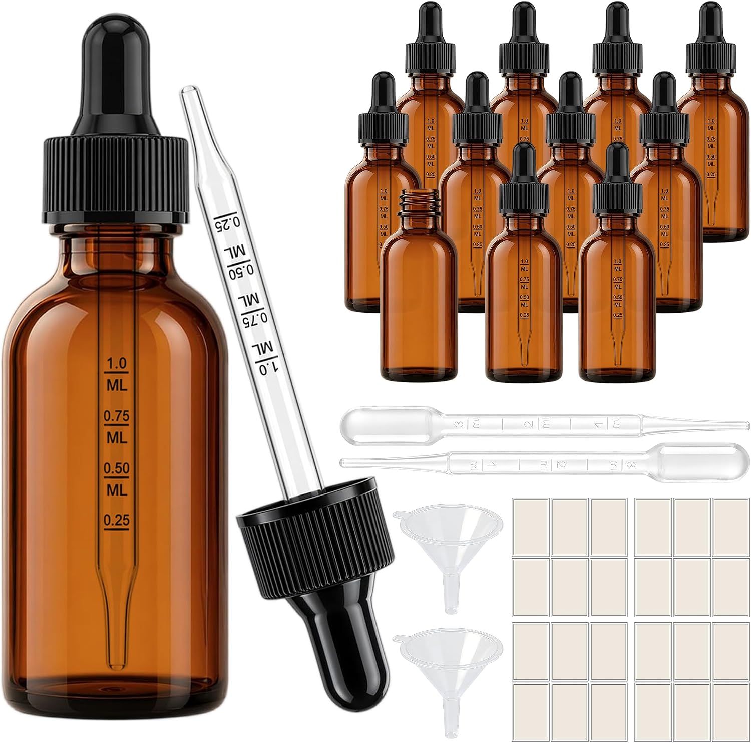 PrettyCare Glass Eye Dropper Bottles 99 Pack