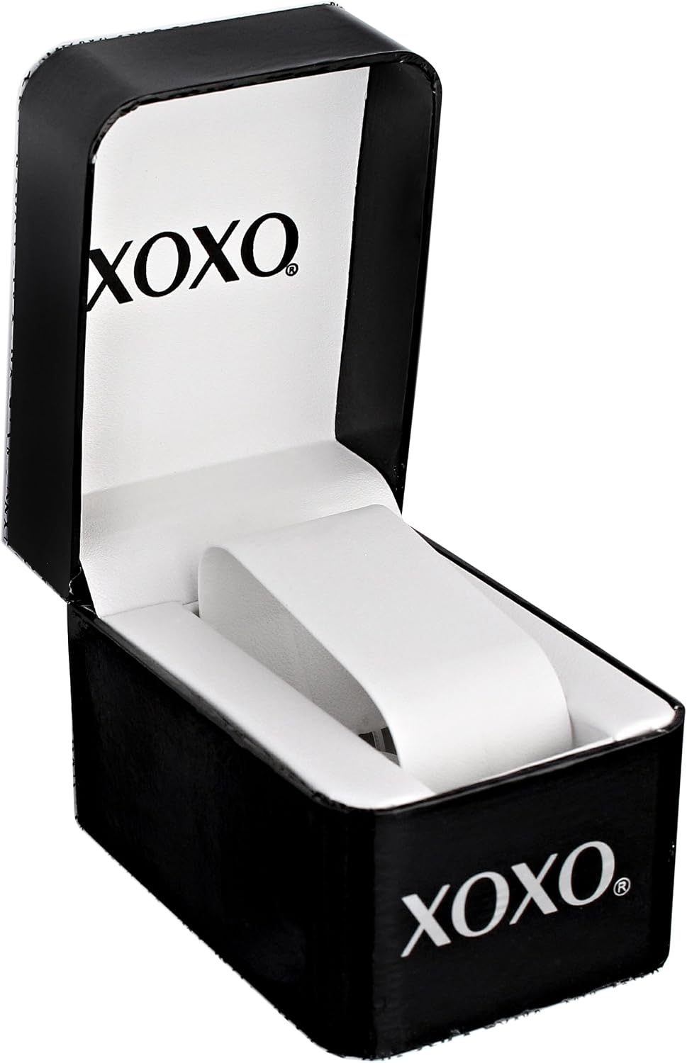 XOXO Women's Gold-Tone Quartz Watch with Black Silicone Strap, Elegant Gold Chain Links, Roman Numeral Dial, Analog Display, Stylish Fashion Accessory
