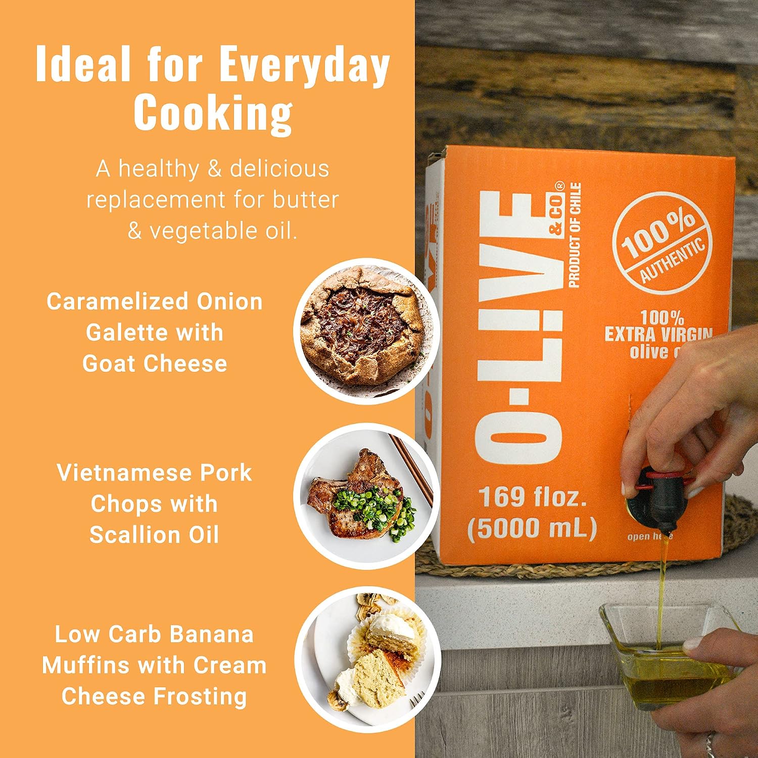 O-Live & Co. 25 Fl Oz 100% Extra Virgin Olive Oil - No Additive - Single Origin Versatile EVOO - First Cold Pressed - Polyphenol Rich - Glass Bottle - New Harvest - Award Winner