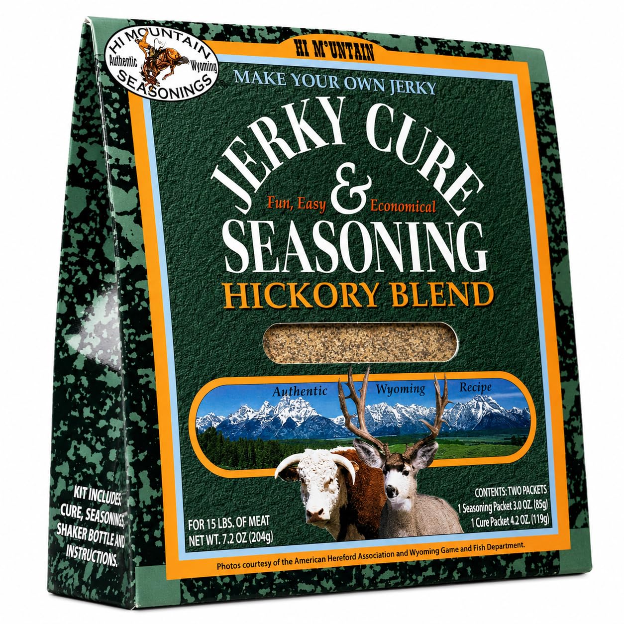 Hi Mountain HICKORY BLEND Jerky Seasoning and Cure Kit | Beef & Venison | Rich hickory smoke flavor, perfect jerky seasoning for deer, elk
