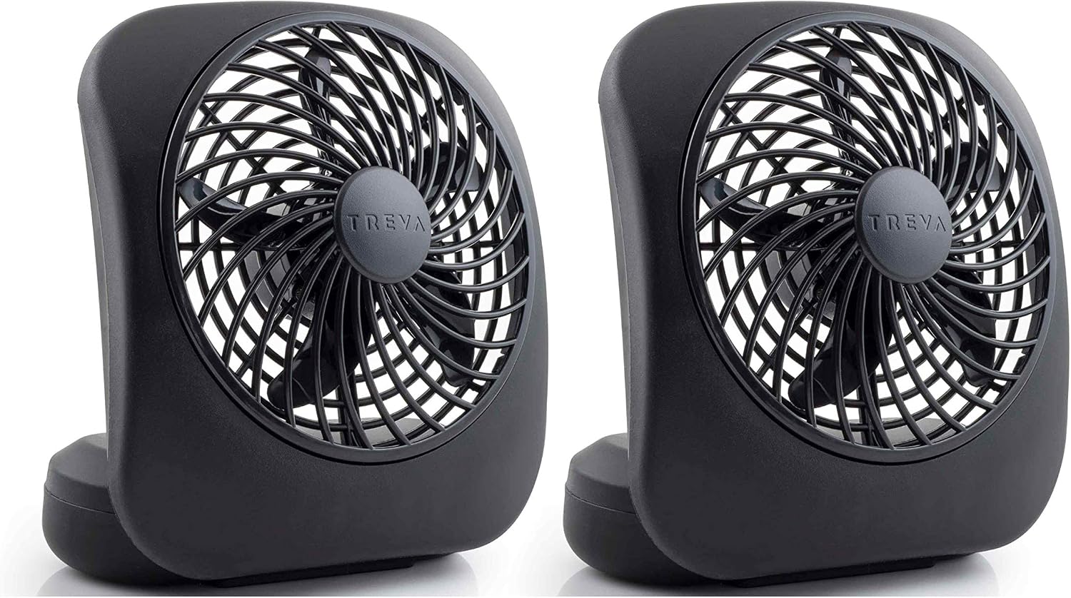 O2COOL Treva 5 in Portable Battery Powered Desk Fan 2-Speed Black | Yes