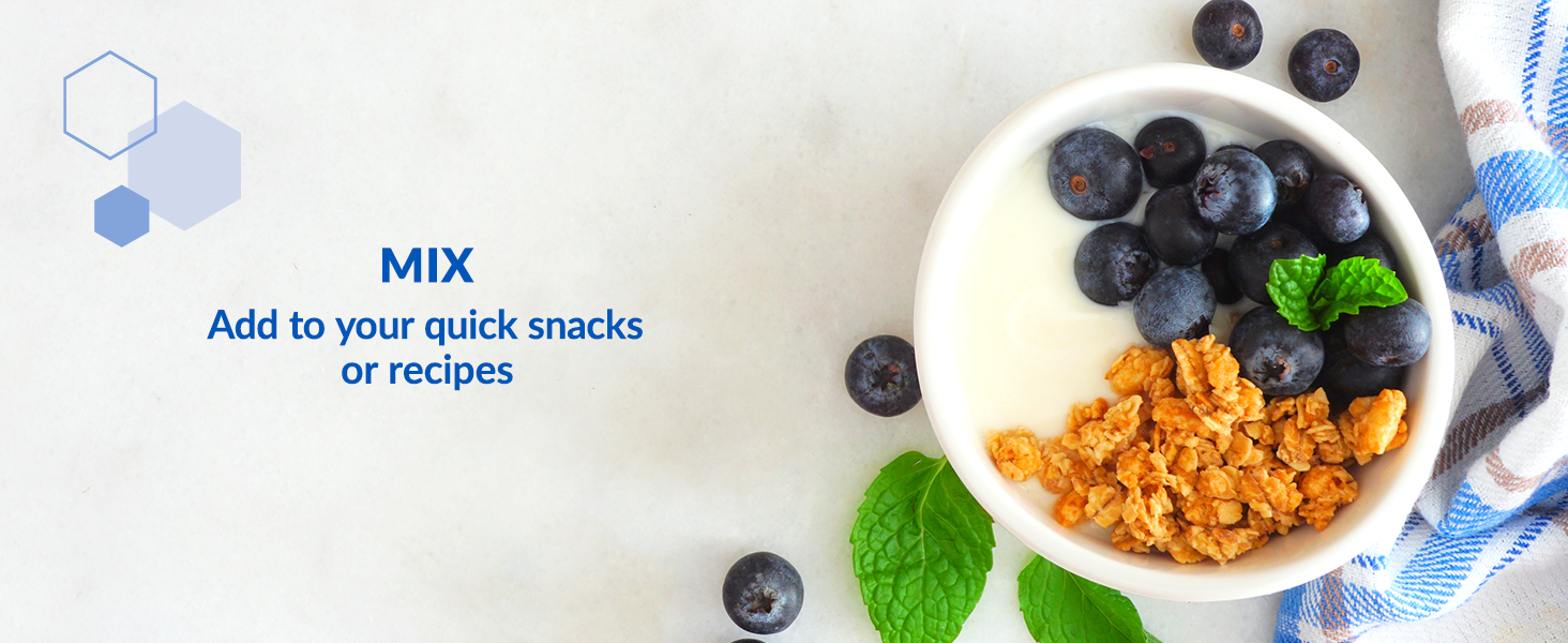 Mix into your favorite protein snacks or recipes