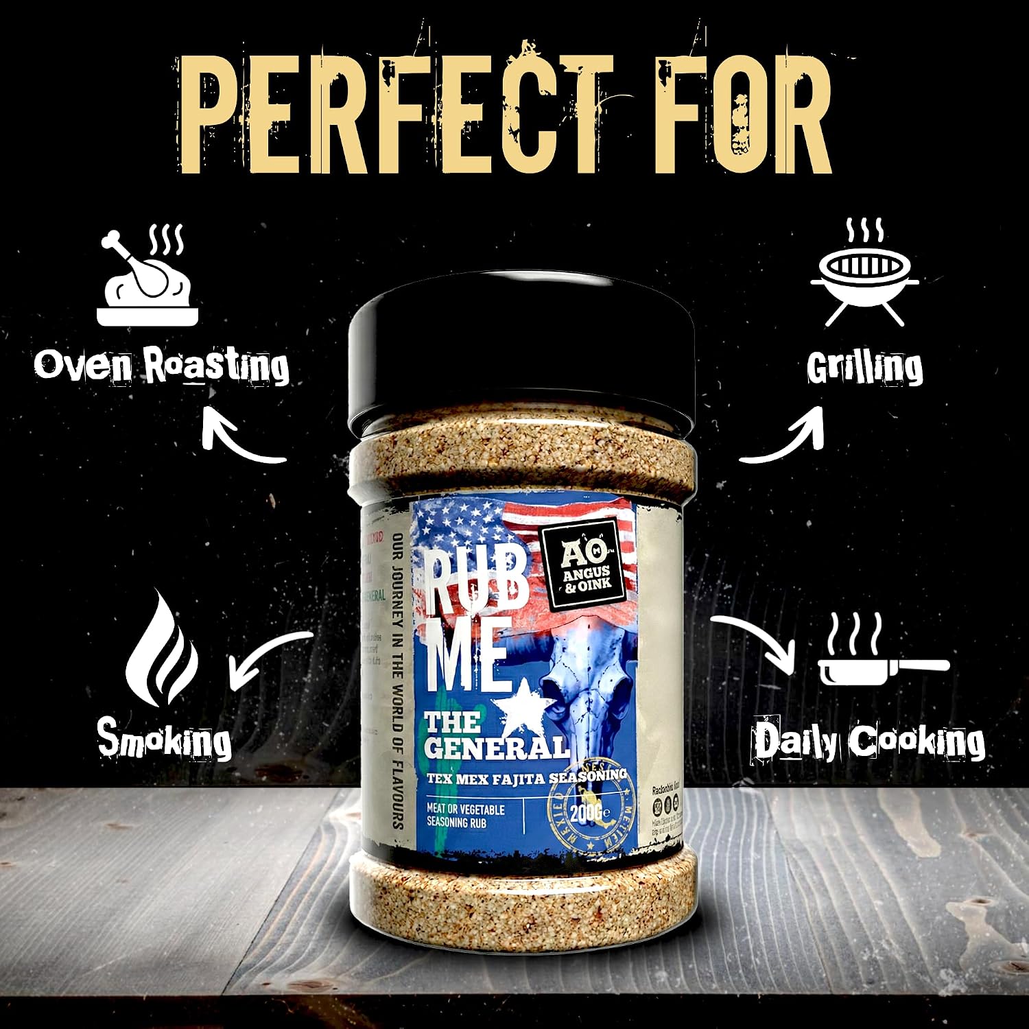 Angus & Oink | Dirty Cow Beef BBQ Rub | Bold Flavour for Brisket & Beef Ribs | Perfect for Low & Slow BBQ | Coffee-Infused Bark Maker | Gluten-Free | 220g