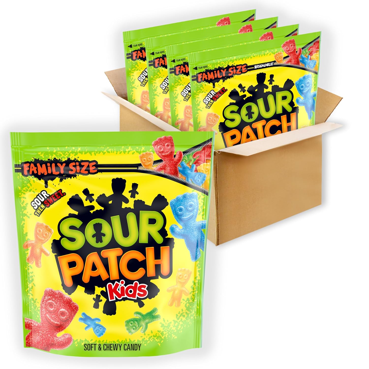 SOUR PATCH KIDS & SWEDISH FISH Soft & Chewy Gummy Candy Variety Pack, 15 ct