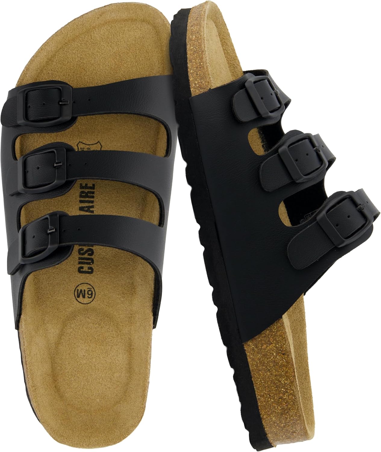 CUSHIONAIRE Women's Lela Cork footbed Sandal with +Comfort