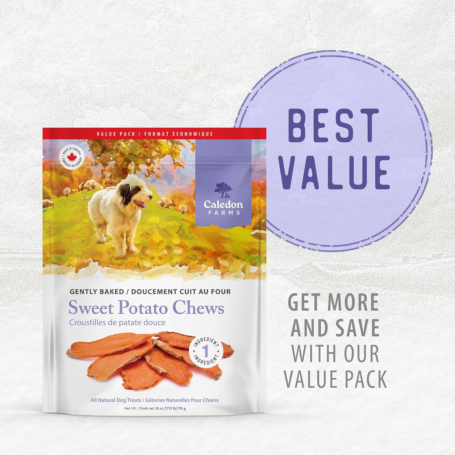 Caledon Farms Sweet Potato Chews for Dogs 9.3 OZ