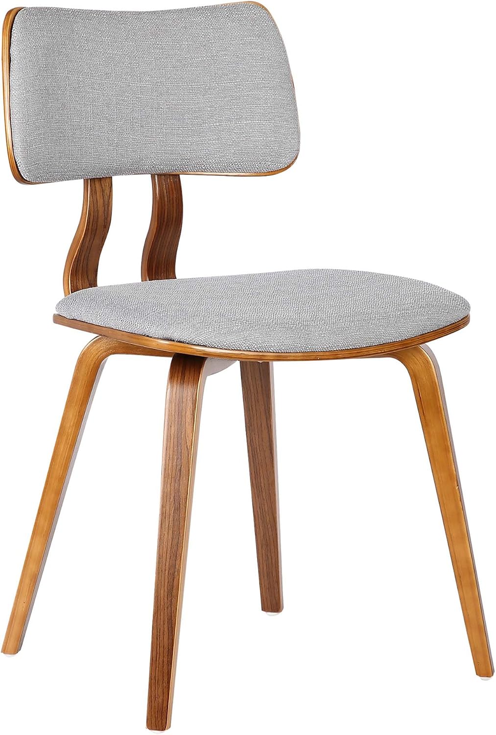 Armen Living Jaguar Dining Chair in Charcoal Fabric and Walnut Wood Finish,Charcoal/Walnut Finish 20D x 18W x 29H in