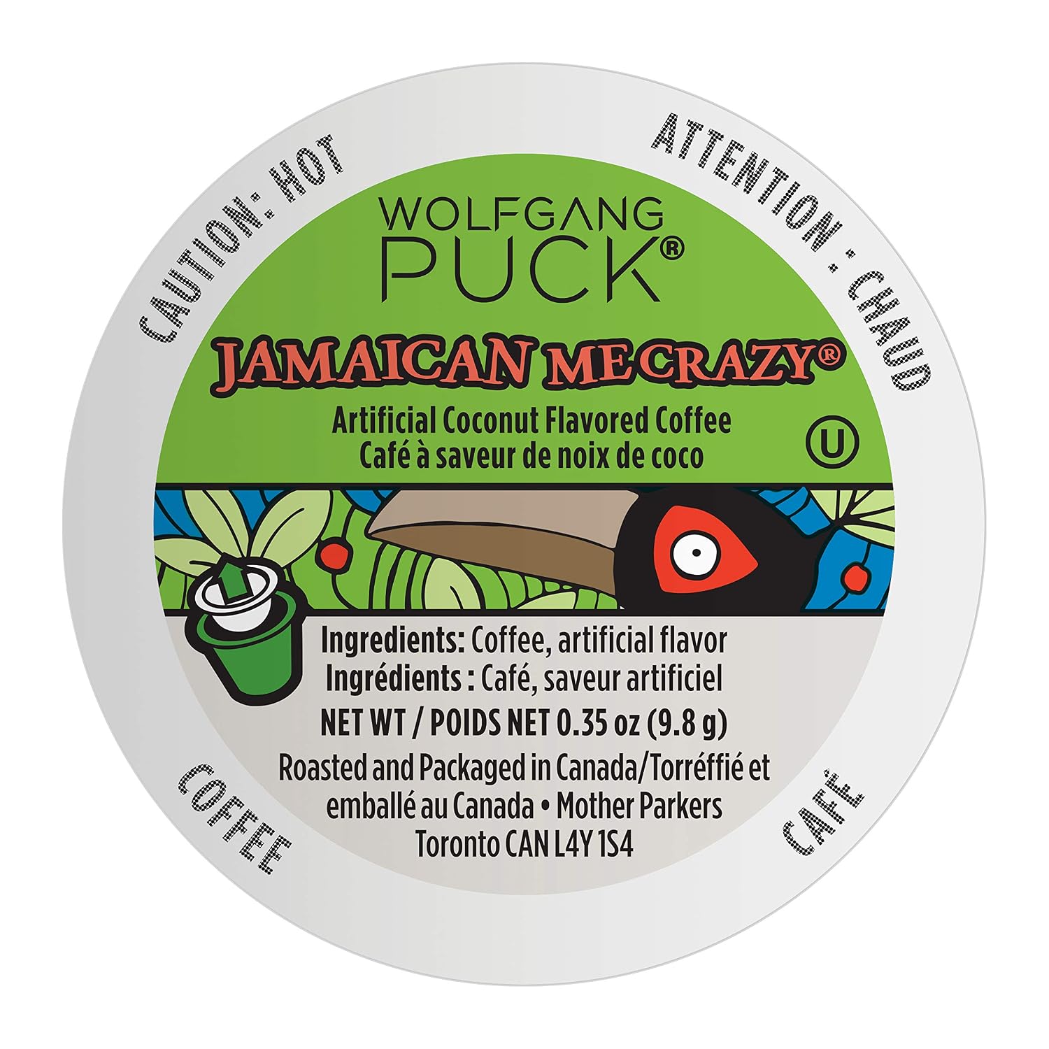 Wolfgang Puck Coffee Single Serve Capsules, Compatible with Keurig K-Cup Brewers, Hawaiian Hazelnut, 24 Count