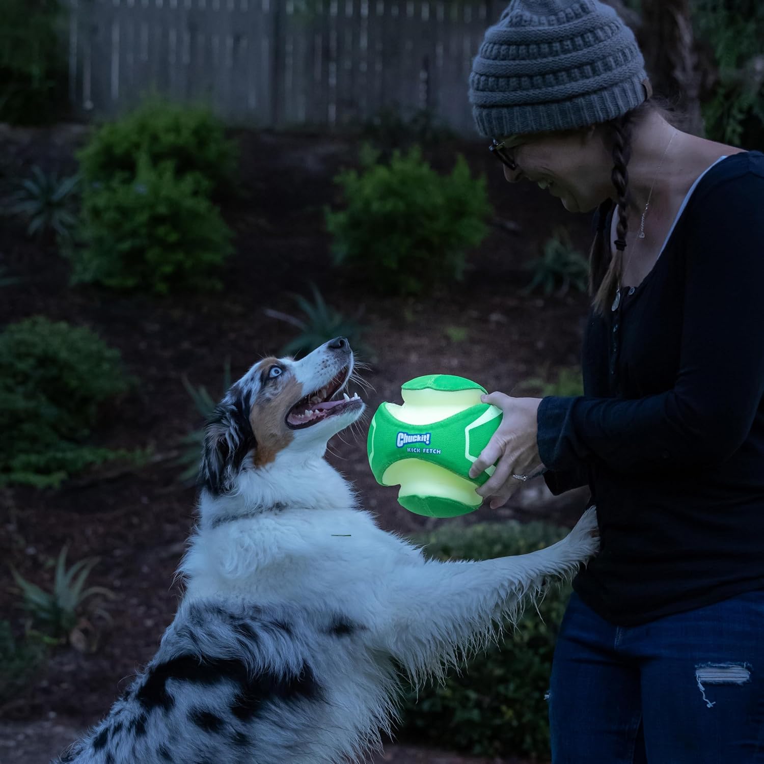 Chuckit! Kick Fetch Ball Dog Toy, Floats in Water, Large 8 Inch Diameter | Durable rubber and foam build, interactive play design, great for pool or lake sessions, built for big breed dogs each day