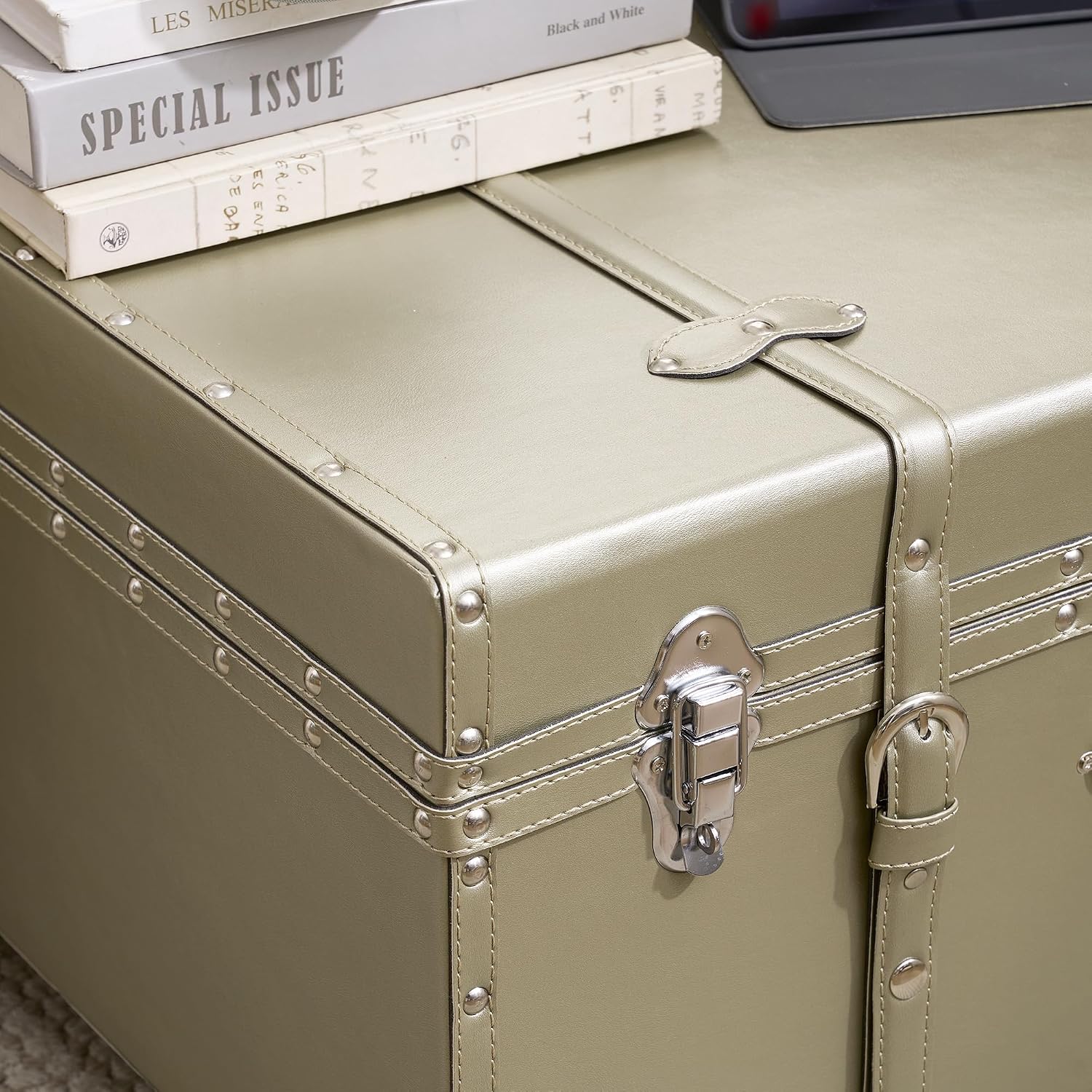 DormCo Texture® Brand Trunk - Glitter Gold 29"L x 20"W x 14"H