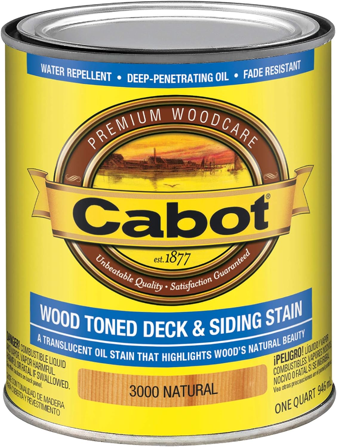 Cabot Wood Toned Stain + Sealer, Exterior Natural Wood Stain, Heartwood, Gallon