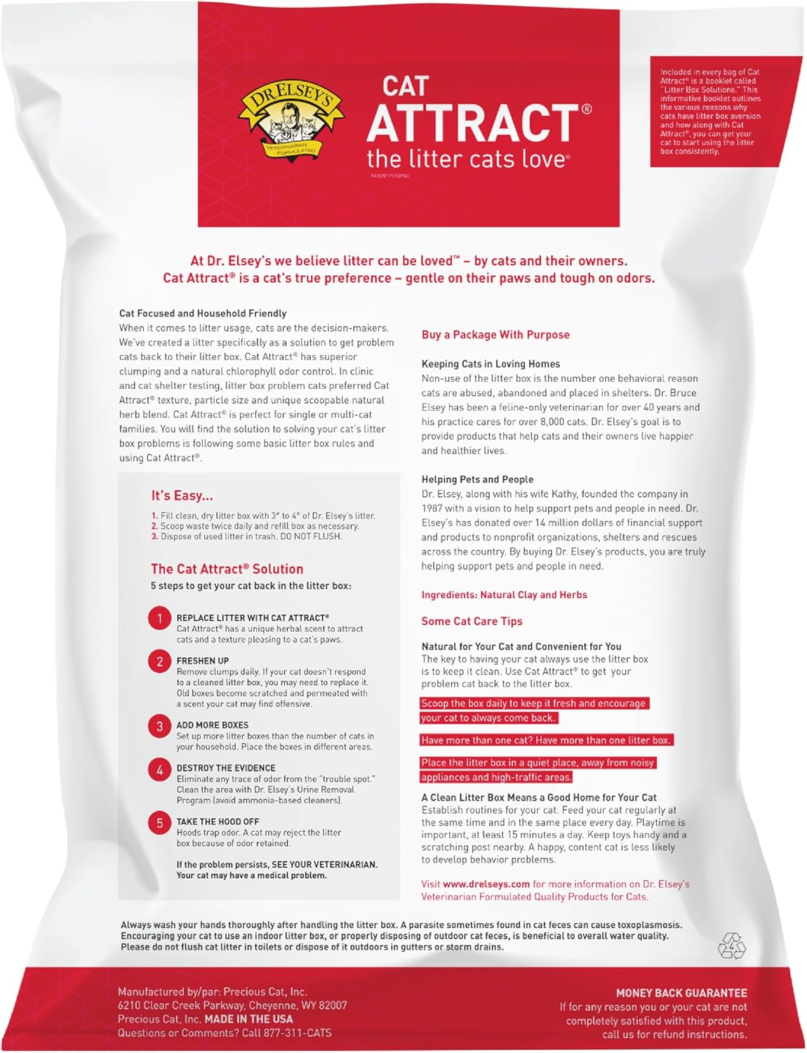Dr. Elsey's Cat Attract Clumping Clay Cat Litter 40 lb. Bag