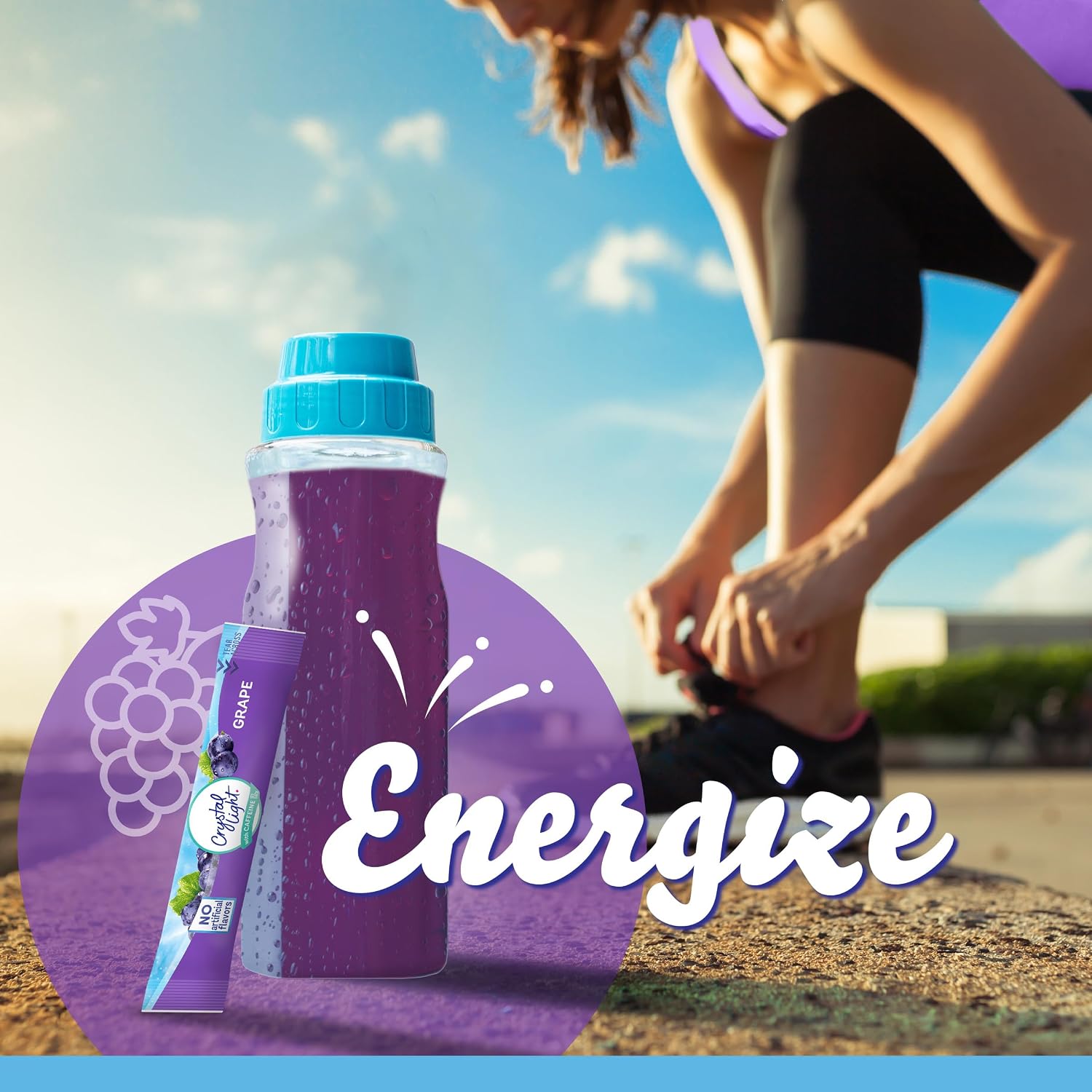Crystal Light Drink Mix, 6 Pitcher Packets Concord Grape , 2.01 oz | for Flavorful Hydration and Shareable Refreshment Zero Sugar, Low Calorie No Caffeine