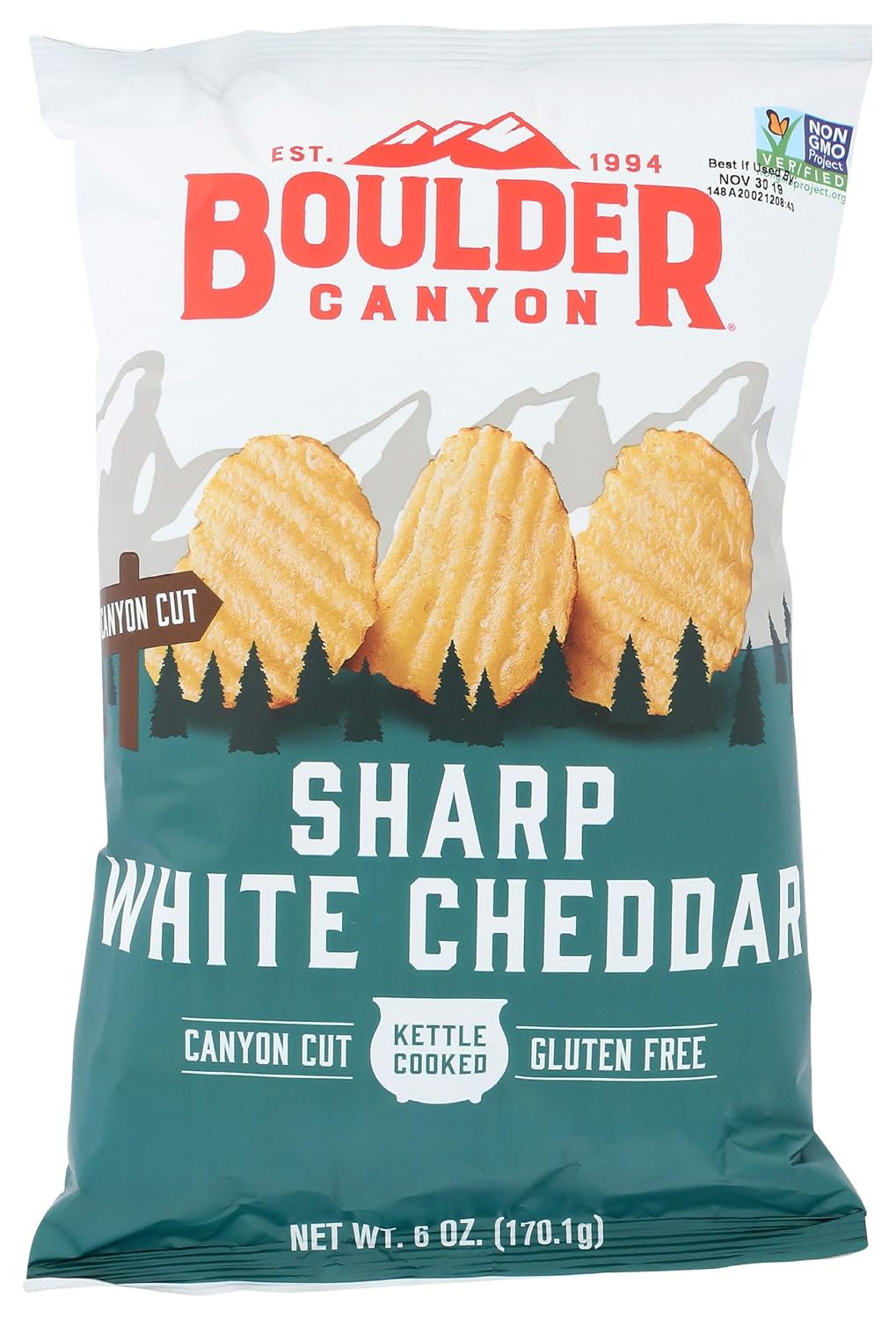 Boulder Canyon Avocado Oil Sea Salt Potato Chips 6 Count, 1.25 OZ