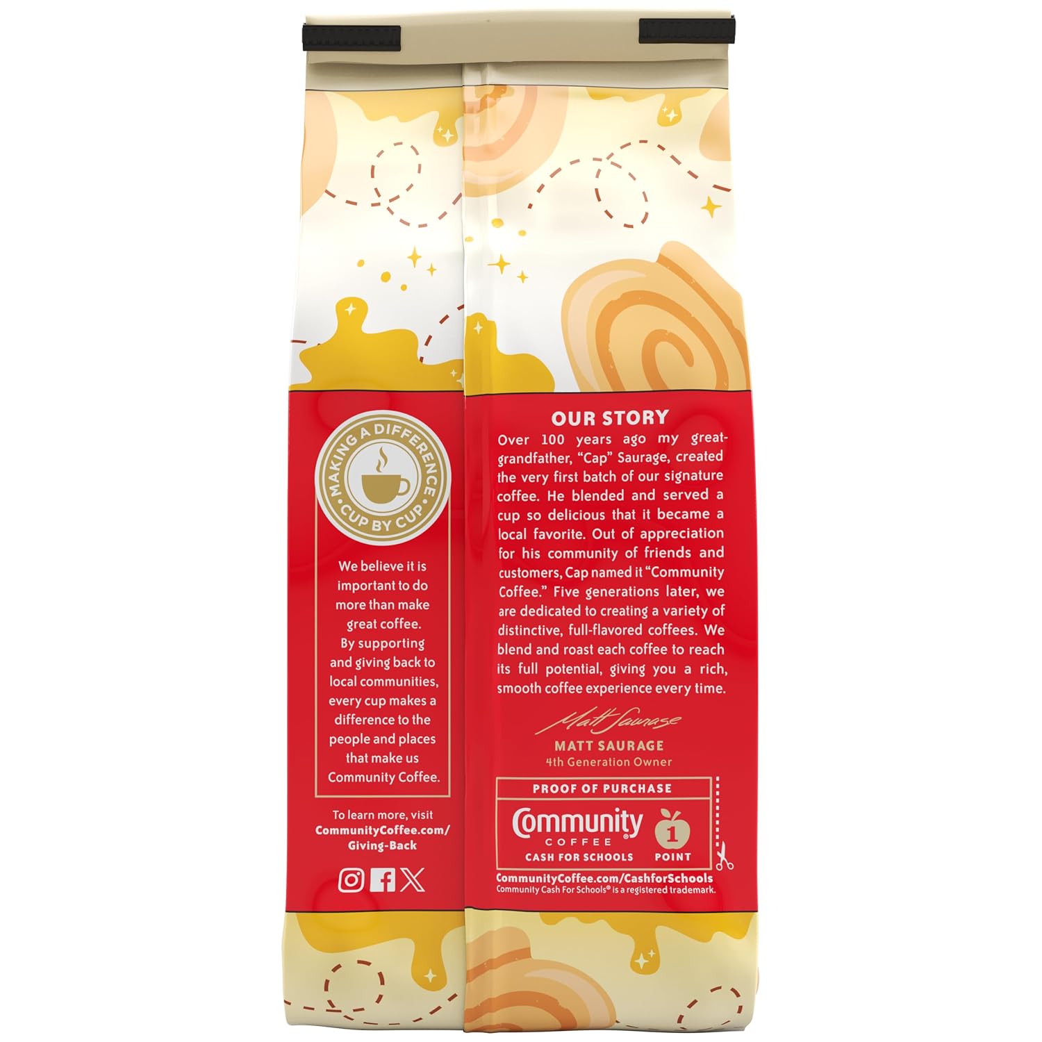 Community Coffee Caramel Cookie Butter Flavored 12 Ounces, Medium Roast Ground Coffee, 12 Ounce Bag (Pack of 1)