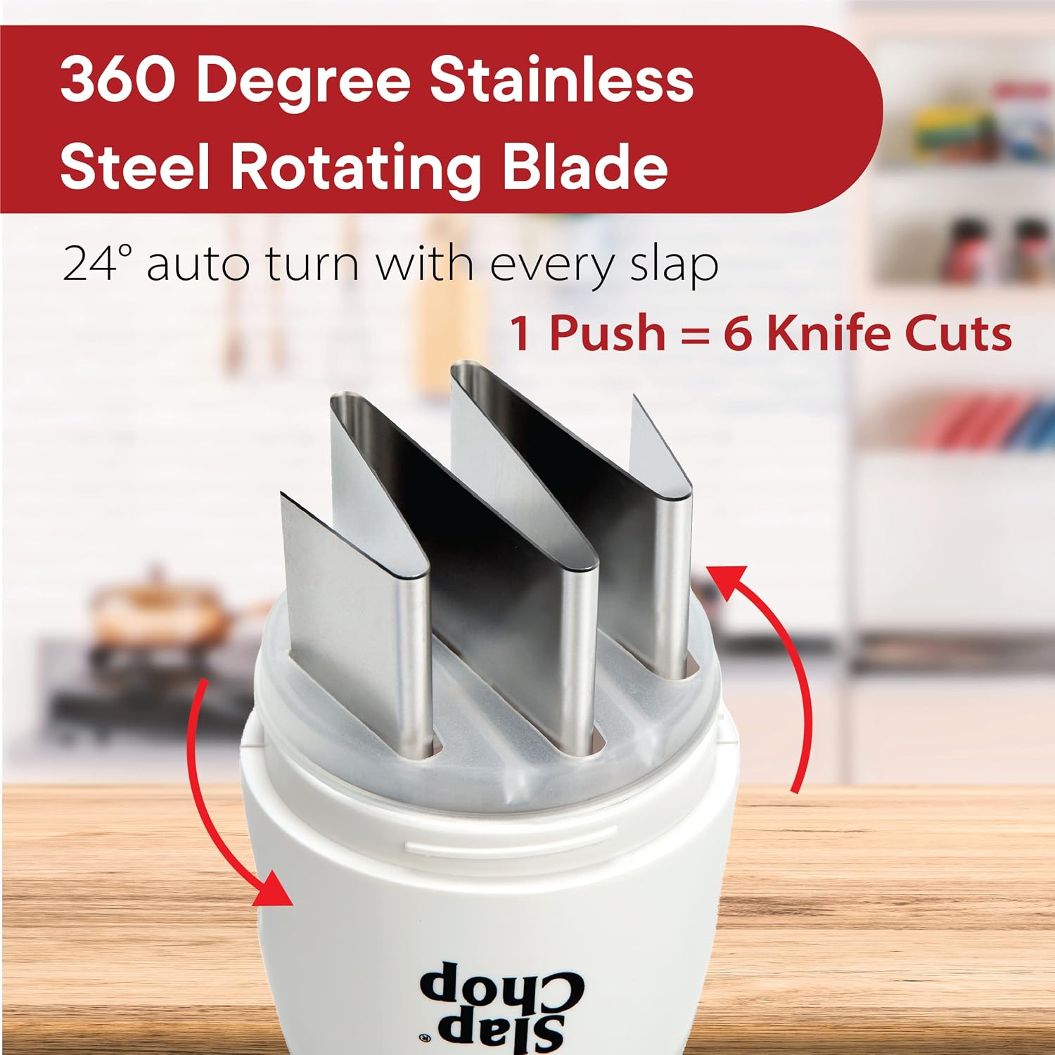 Original Slap Chop Slicer Chopper with Stainless Steel Blades & Butterfly Opening for Easy Cleaning - Vegetable Chopper Gadget, Mini Chopper for Salads - Kitchen Accessory