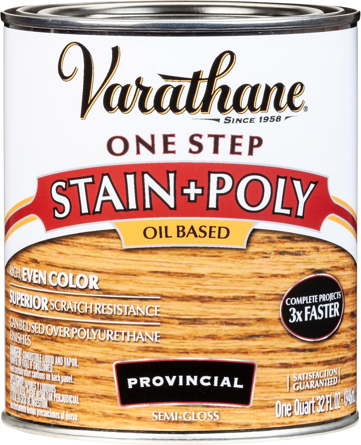 Varathane 243863 Oil-Based One Step Stain + Poly Spray, 12 oz, Golden Pecan