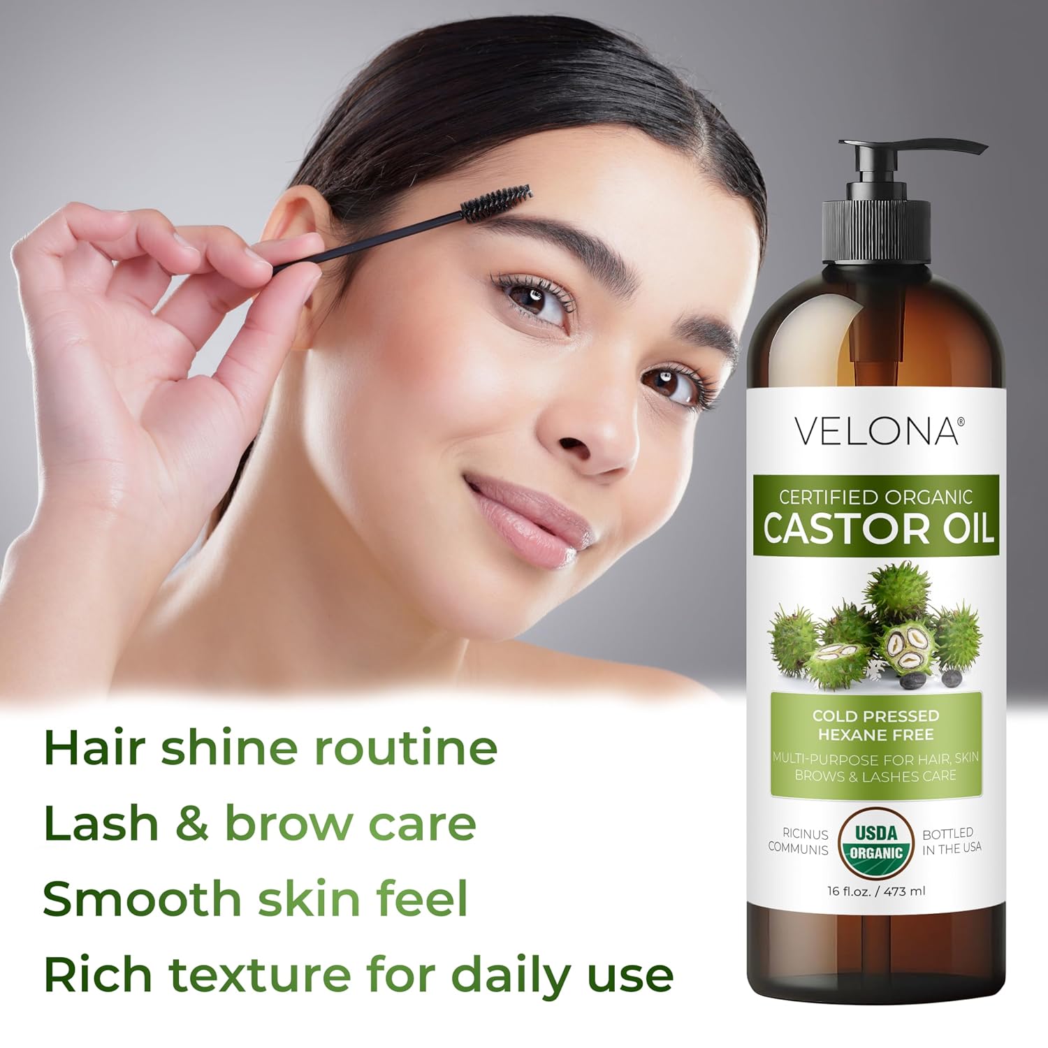 velona USDA Organic Castor Oil - 1 Gallon / 128 fl oz, Cold Pressed