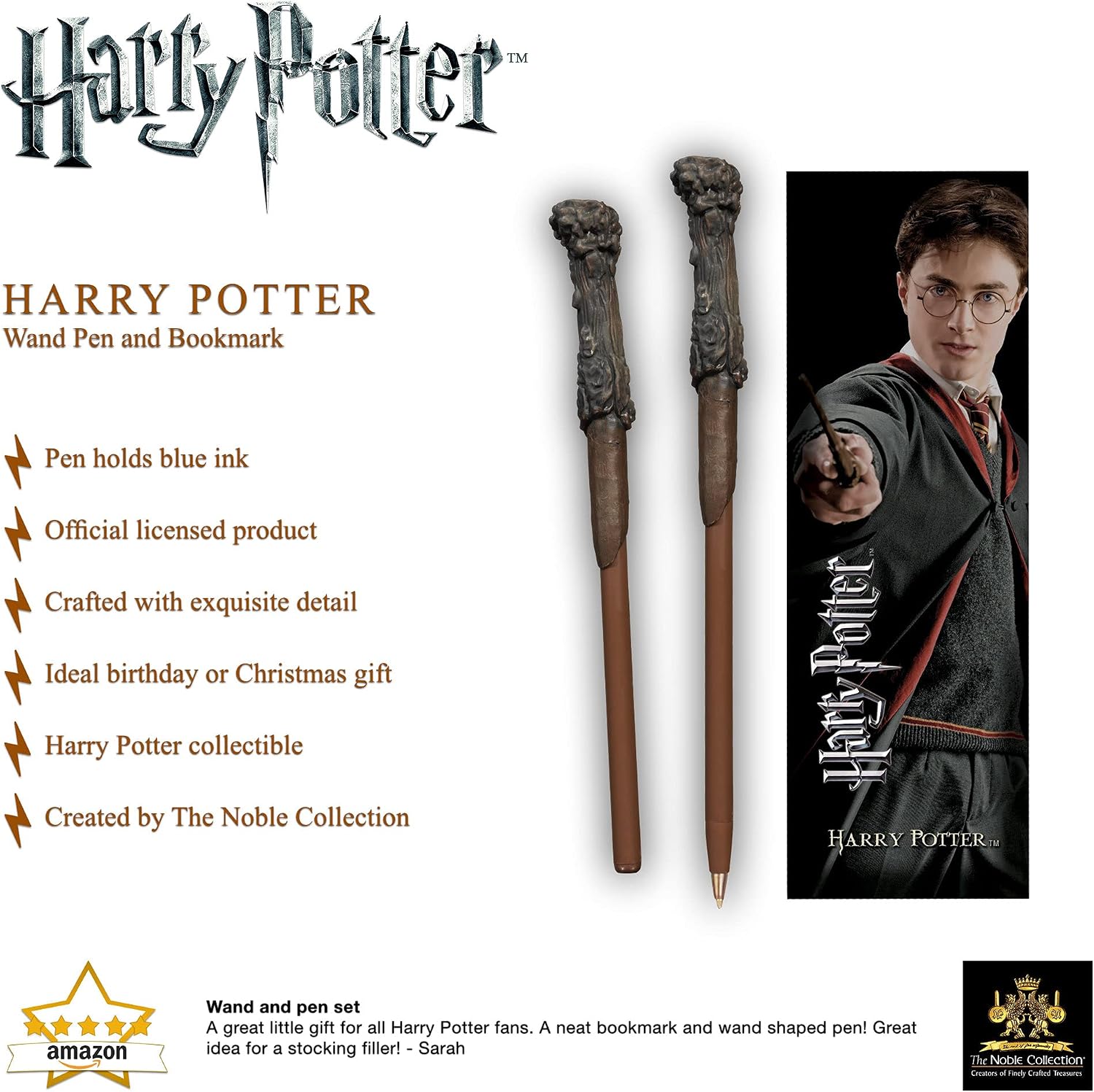 The Noble Collection Harry Potter Wand Pen and Bookmark