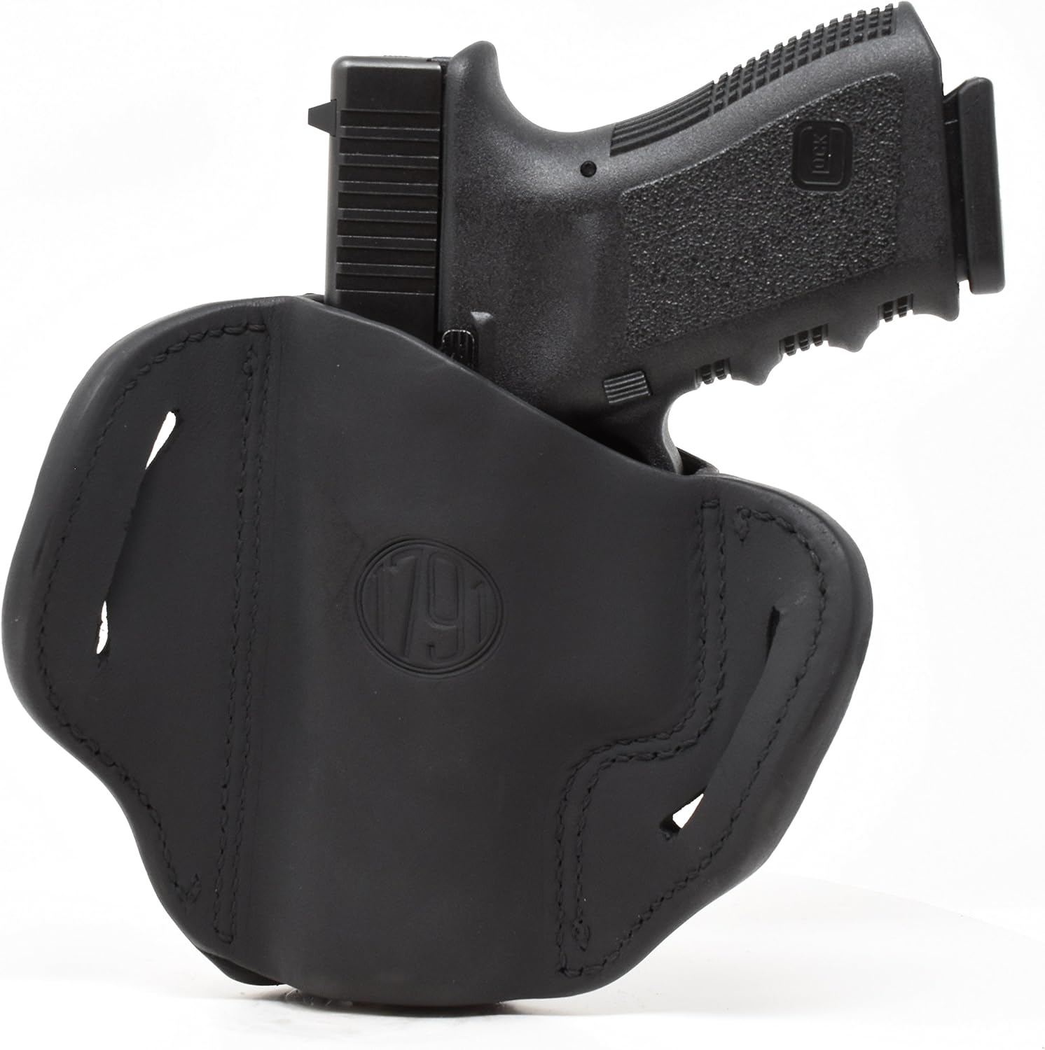 1791 Gunleather OWB Holster, Fits Glock 19, 26, 27, Shield Plus, VP40, XDS | Right-handed leather gun holster also fits Glock 17, 23, 19X, Sig P365 XMacro, Taurus G3C, Ruger Max 9, S&W Equalizer