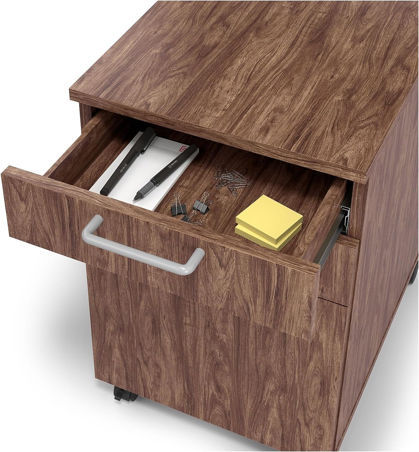 Union & Scale Staples Essentials 3-Drawer Vertical File Cabinet, Letter & Legal Size Documents, Lockable & Mobile, 21.3" D x 15.6" W x 24.3" H, Natural