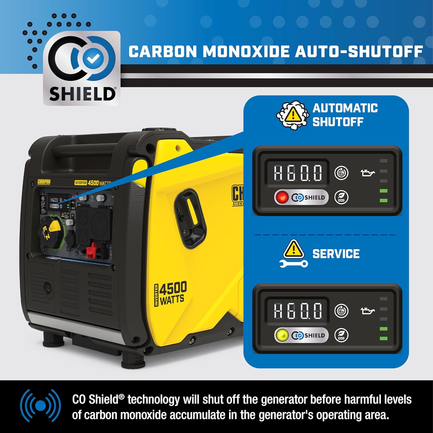 Champion Power Equipment 4500-Watt RV Ready Portable Inverter Generator with Quiet Technology and Free 3-Year Warranty
