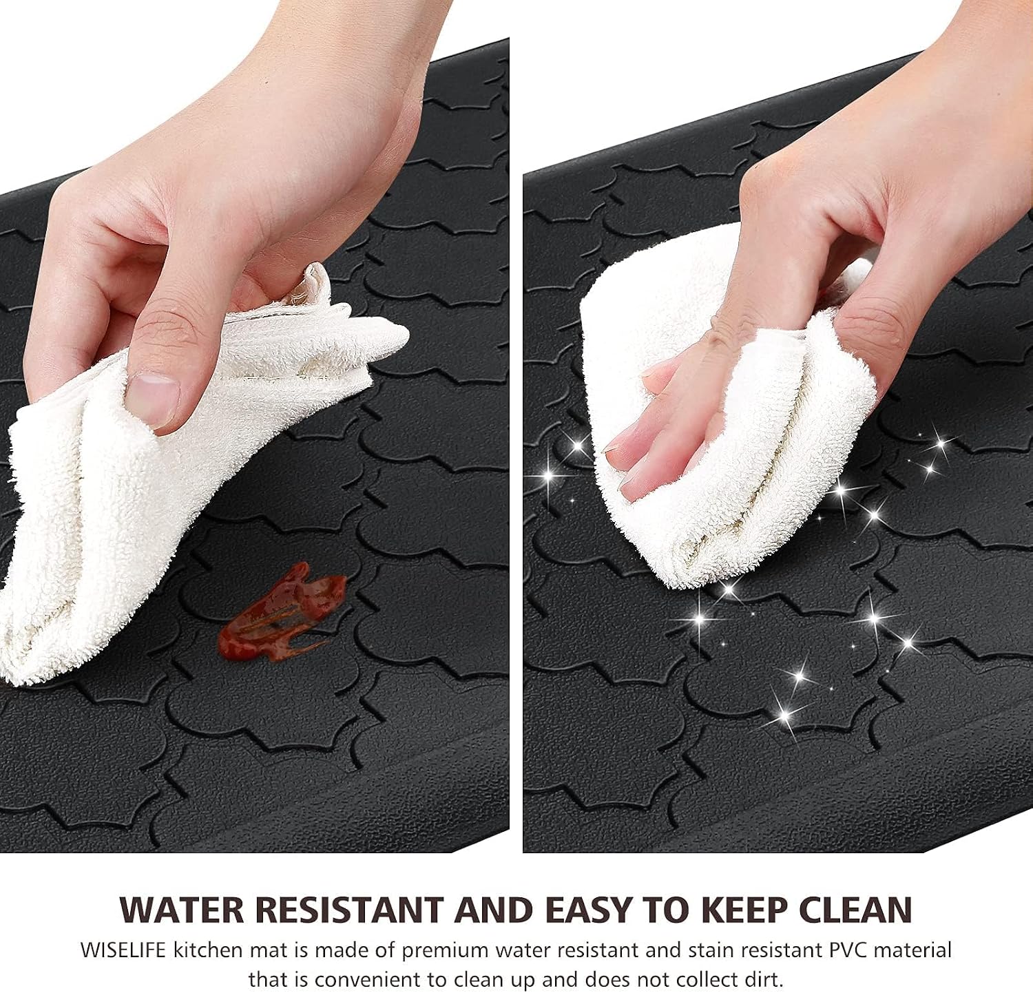 WISELIFE Kitchen Mat Cushioned Anti Fatigue Floor Mat, 17.3"x60", Thick Non Slip Waterproof Kitchen Rugs and Mats, Standing Mat for Floor, Home
