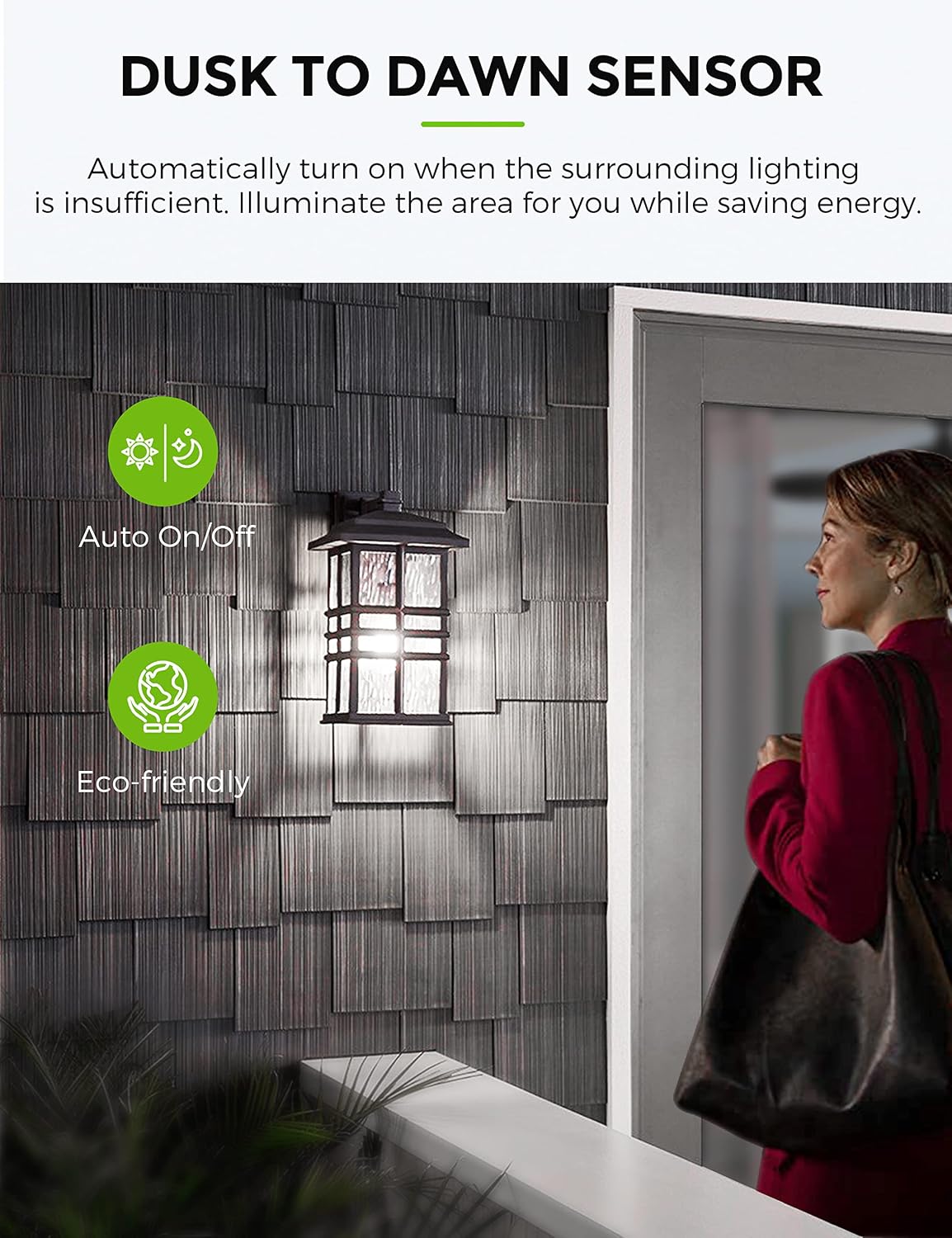 LOHAS Dusk to Dawn Sensor Light Bulbs, 40W Equivalent LED Outdoor Lighting