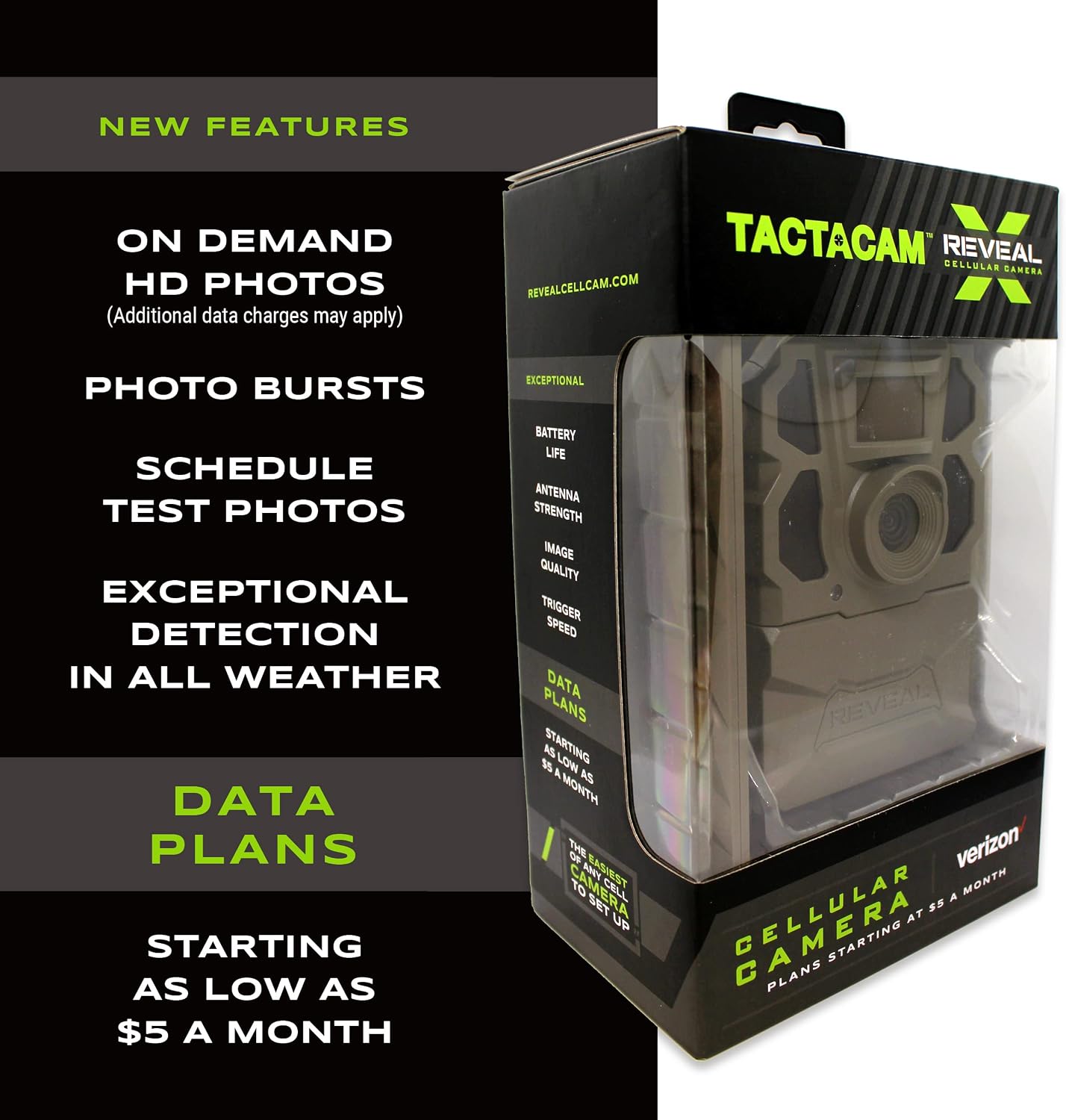 2 Pack TACTACAM Reveal X Gen 2.0 LTE Cellular Trail Camera AT&T and Verizon, HD Video, HD Photo, Low Glow IR LED Flash (TA-TC-XG2) for Hunting