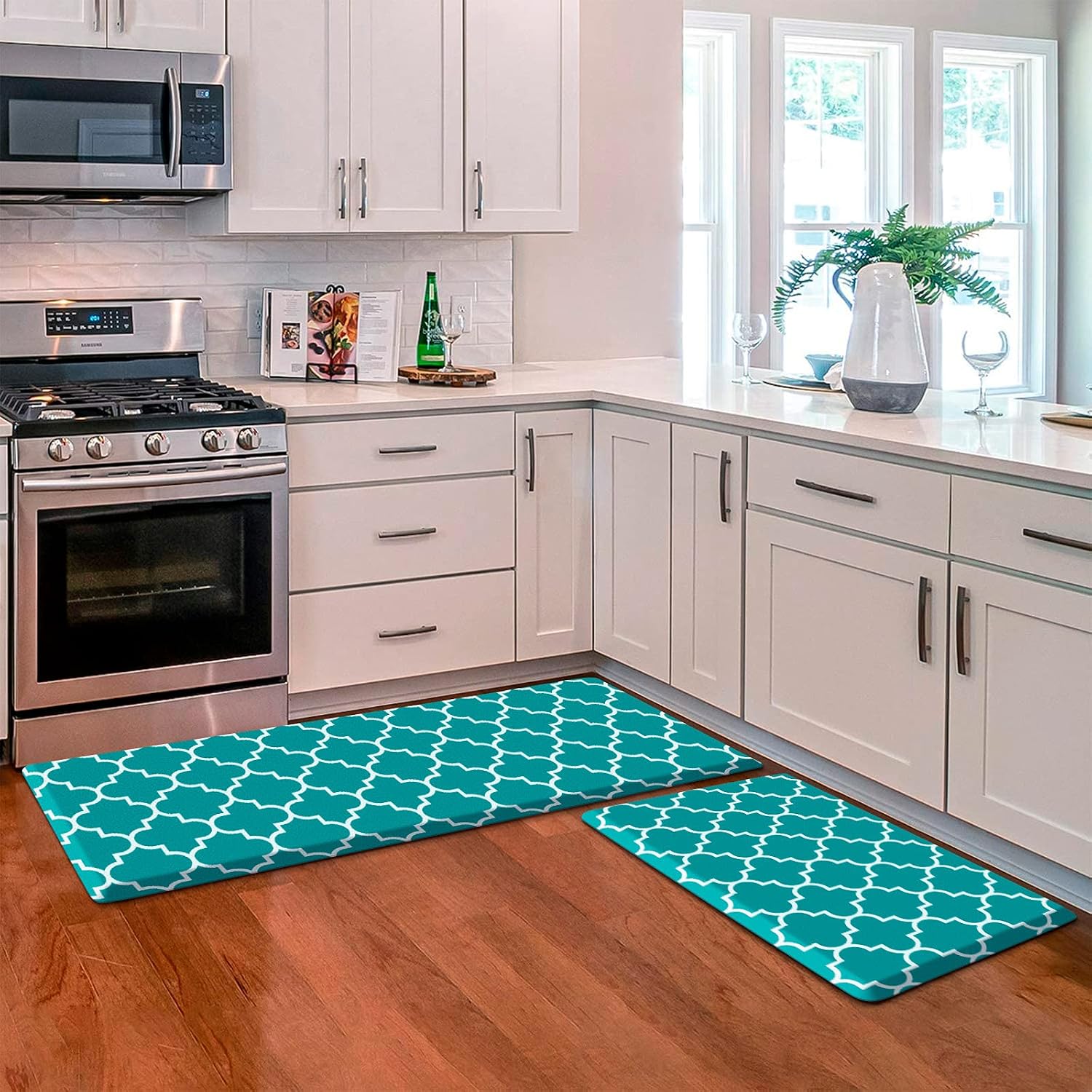 KMAT Kitchen Mat Set of 2,Cushioned Anti-Fatigue Kitchen Mats for Floor