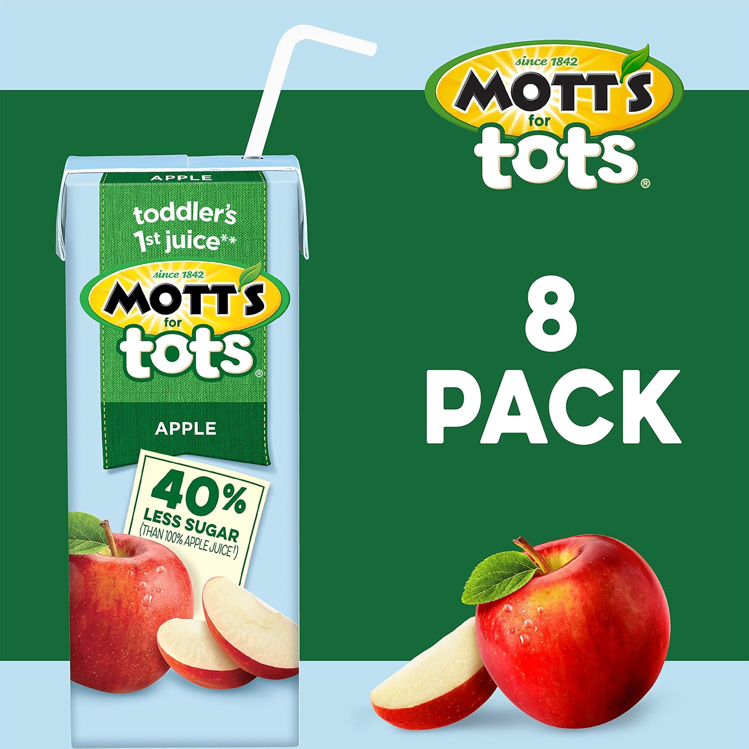 Mott's 100% Original Apple Juice, 6.75 Fl Oz Boxes, 32 Count (4 Packs Of 8), 2 Servings Of Fruit, 100% Fruit Juice, Gluten-free, Caffeine-free, Kosher, Contains No Artificial Colors Or Sweeteners