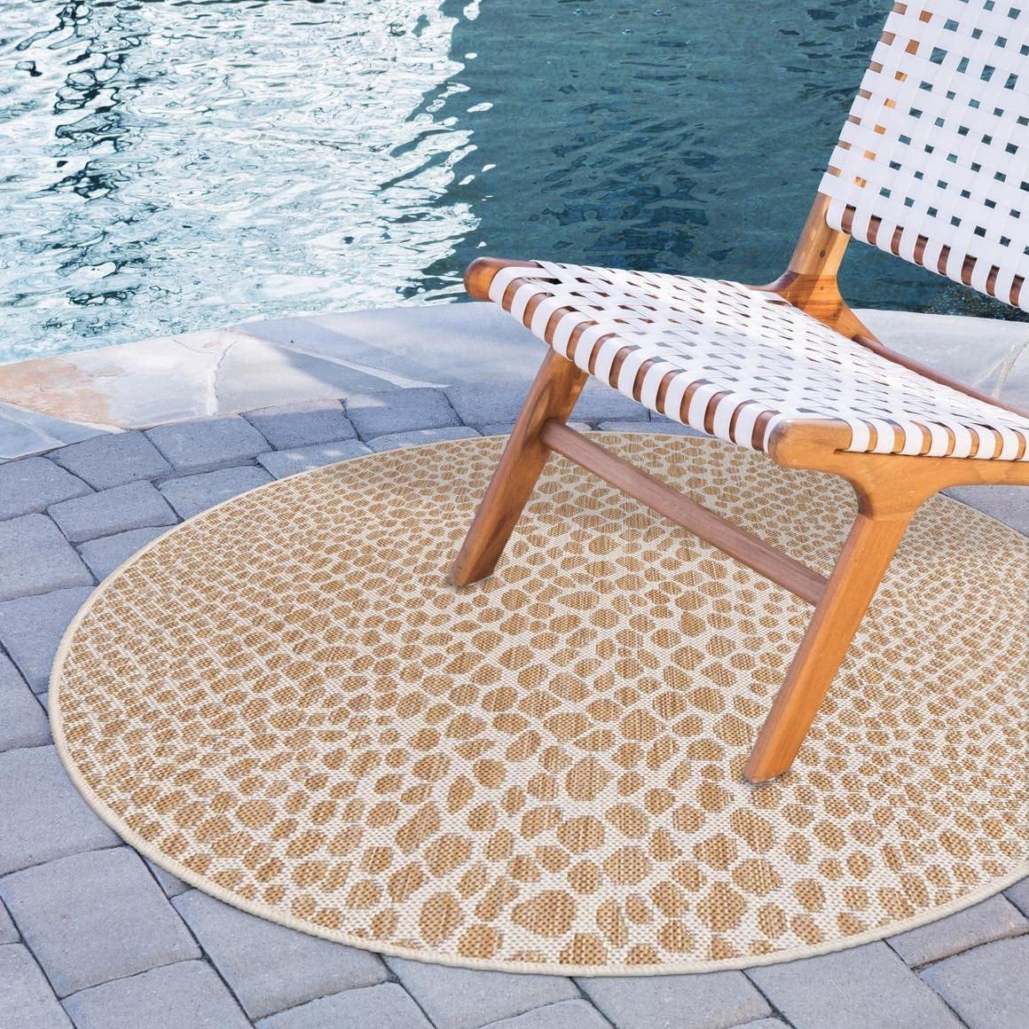 Unique Loom Outdoor Collection Area Rug - Cape Town (9' x 12' Rectangle, Blue/Ivory)