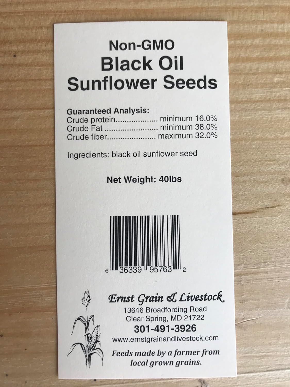 Ernst Grain & Livestock Black Oil Sunflower Seeds - Birdseed for Outside Feeders Wild Bird Food - Ideal Bird Seed for Cardinals