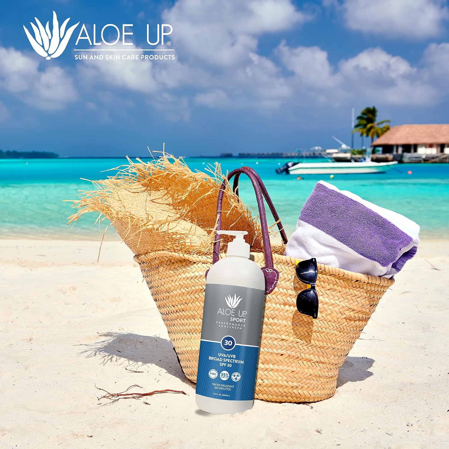 Aloe Up Sport Sunscreen Spray SPF 15, Water Resistant, Non-greasy, 6 oz | Broad-spectrum SPF 15; Water resistant up to 80 min; Non-greasy, With aloe vera gel, fragrance-free