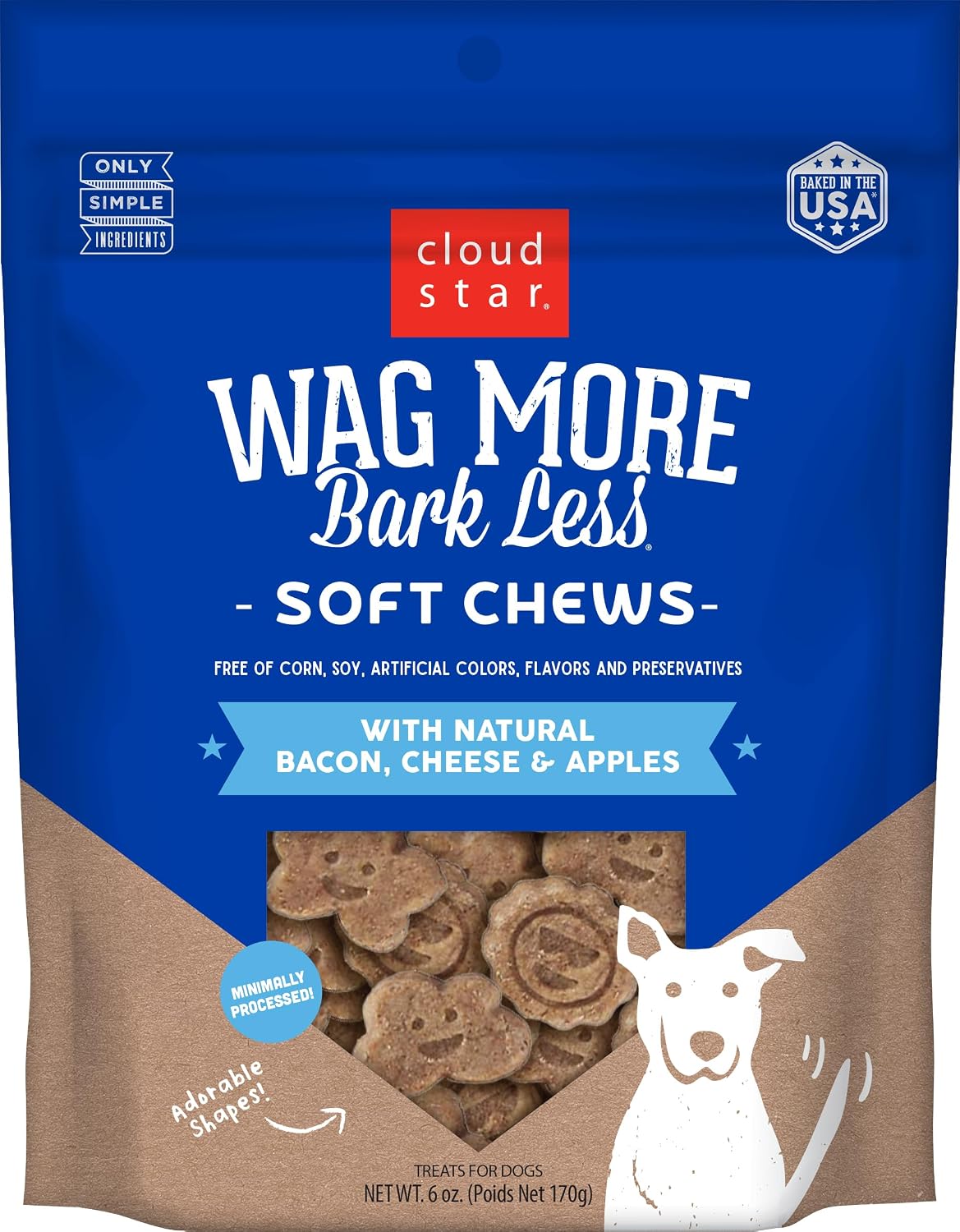 Cloud Star Wag More Bark Less - Dog Treats - Soft Chews - Grain Free Chicken & Sweet Potato - 5 oz Pouch
