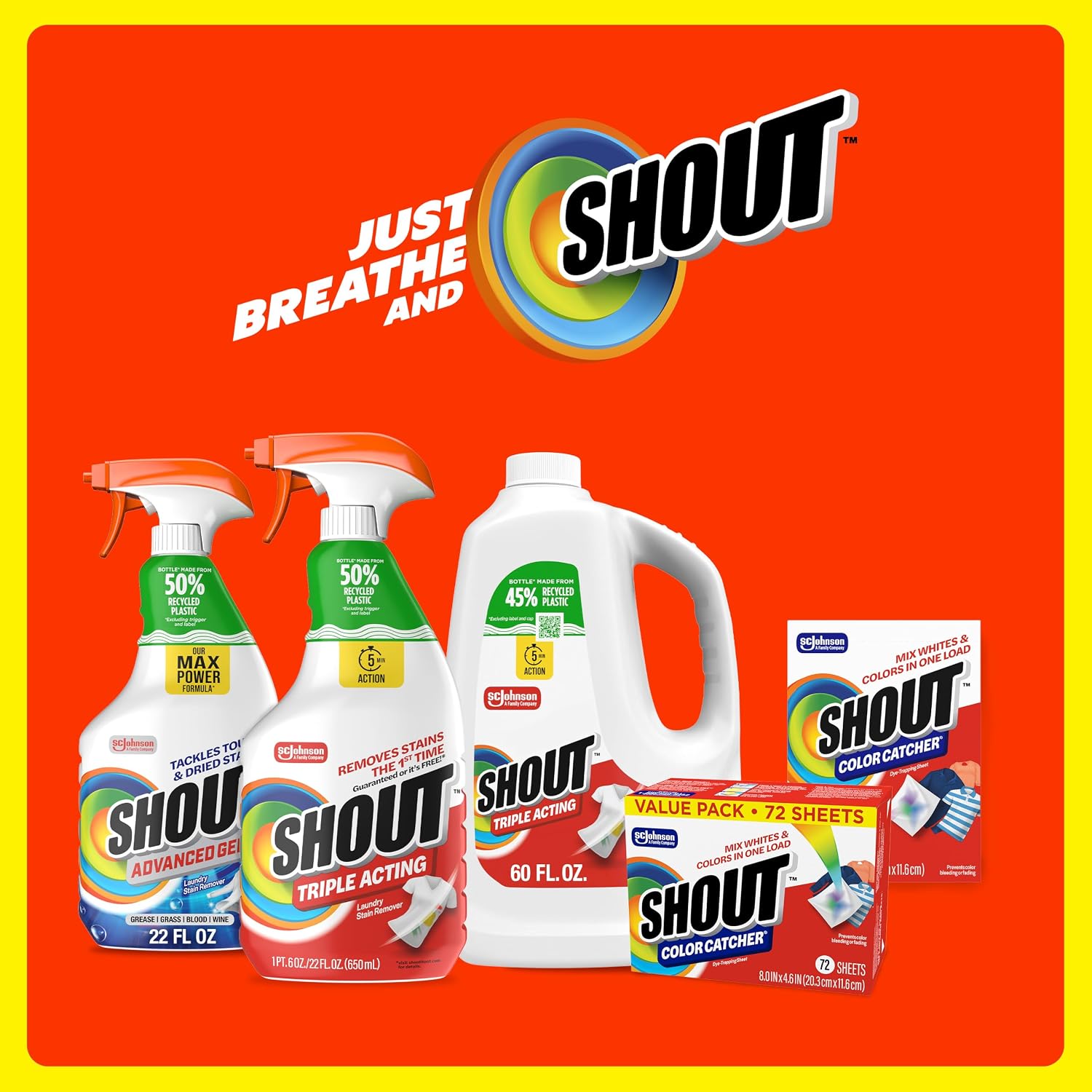 Shout Color Catcher Sheets for Laundry, Maintains Clothes Original Colors, 72 Count