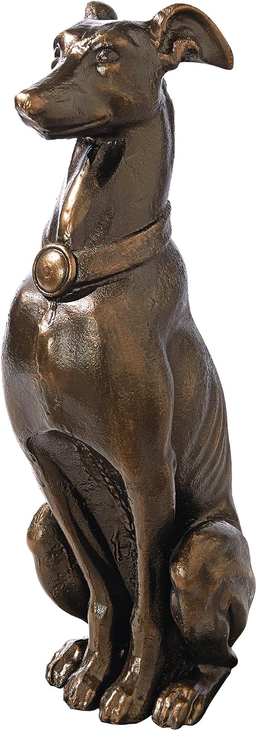 Design Toscano Man's Best Friend Dog with Basket Outdoor Garden Statue, 8 Inches Wide, 12 Inches Deep, 19 Inches High, Handcast Polyresin, Antique Stone Finish