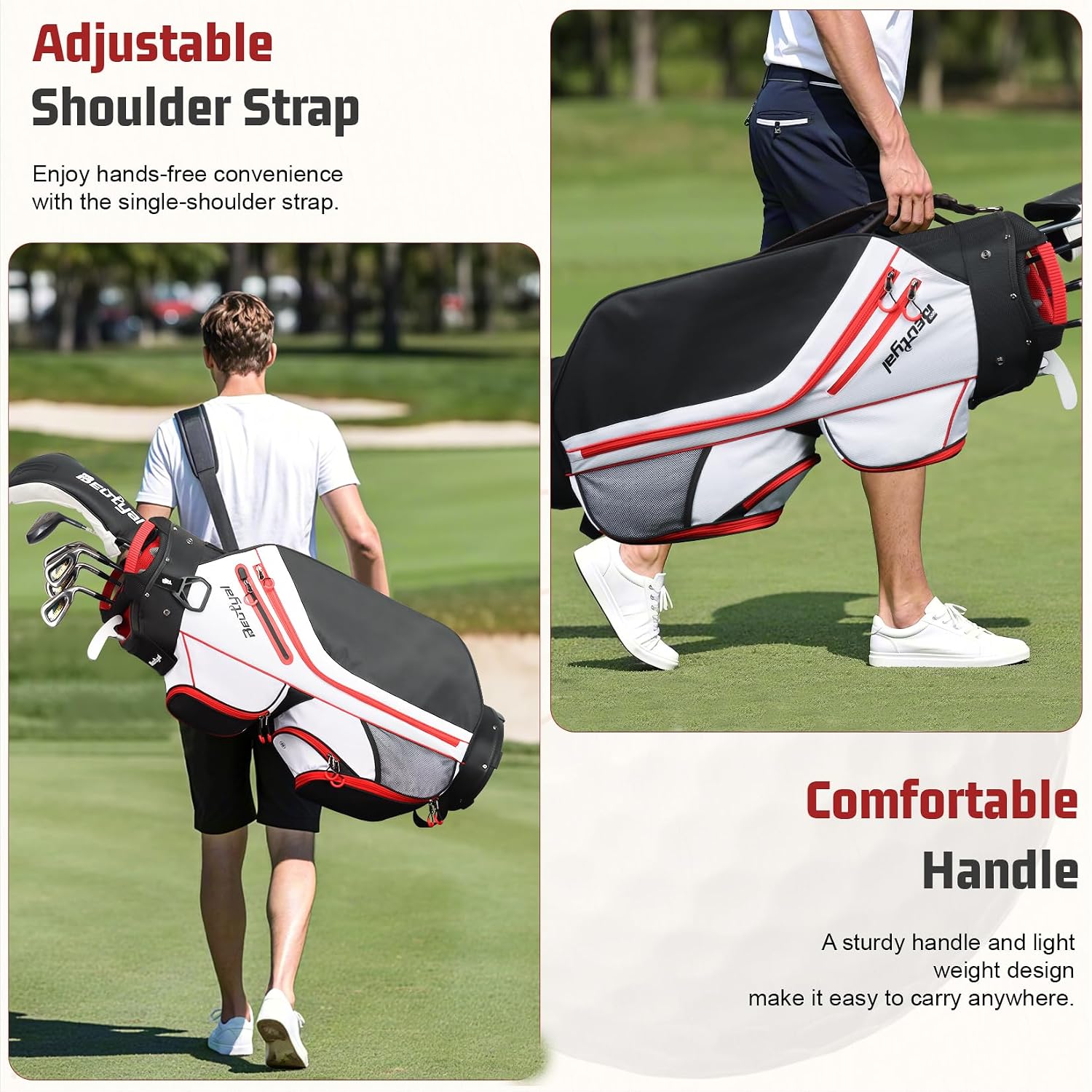 15-Way Golf Cart Bag, Lightweight Golf Club Bag for Men with Cooler | 15 Separate Compartments Easy Club Access Multiple Storage Pockets Cart Strap Channel Beverage Storage and Carry Handles