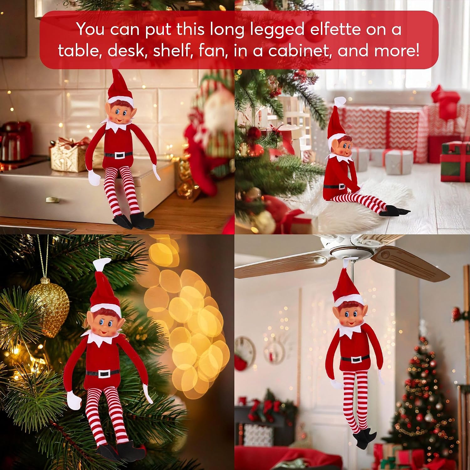 Christmas Elf Behaving Badly Plush Toy | Novelty Long Bendy Naughty Boy Christmas Elves Doll | 12 Inches
