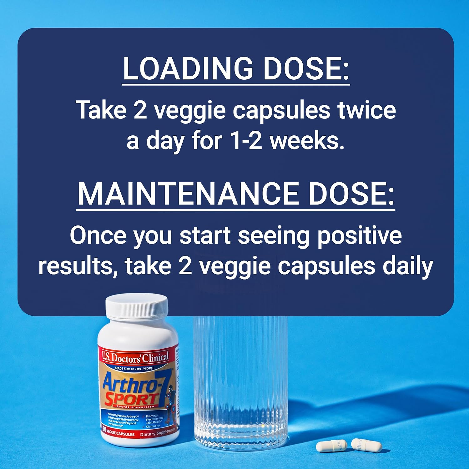 U.S. Doctors' Clinical Arthro-7 Joint Support Supplement - 60 Capsules | Clinically proven AR7 blend with turmeric, collagen, MSM & bromelain for healthy joints and mobility.* 60 capsules.
