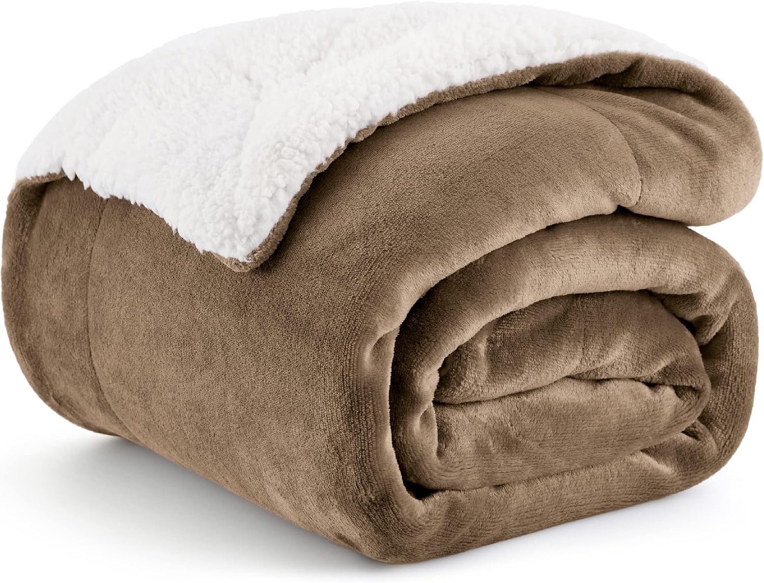 Bedsure GentleSoft Sherpa Fleece Throw Blanket for Couch, Non-Heated, Thick & Warm Cozy Blanket for Winter Fall, Soft Fuzzy Plush Throw Gifts for Women and Men, Grey, 50x60 Inches