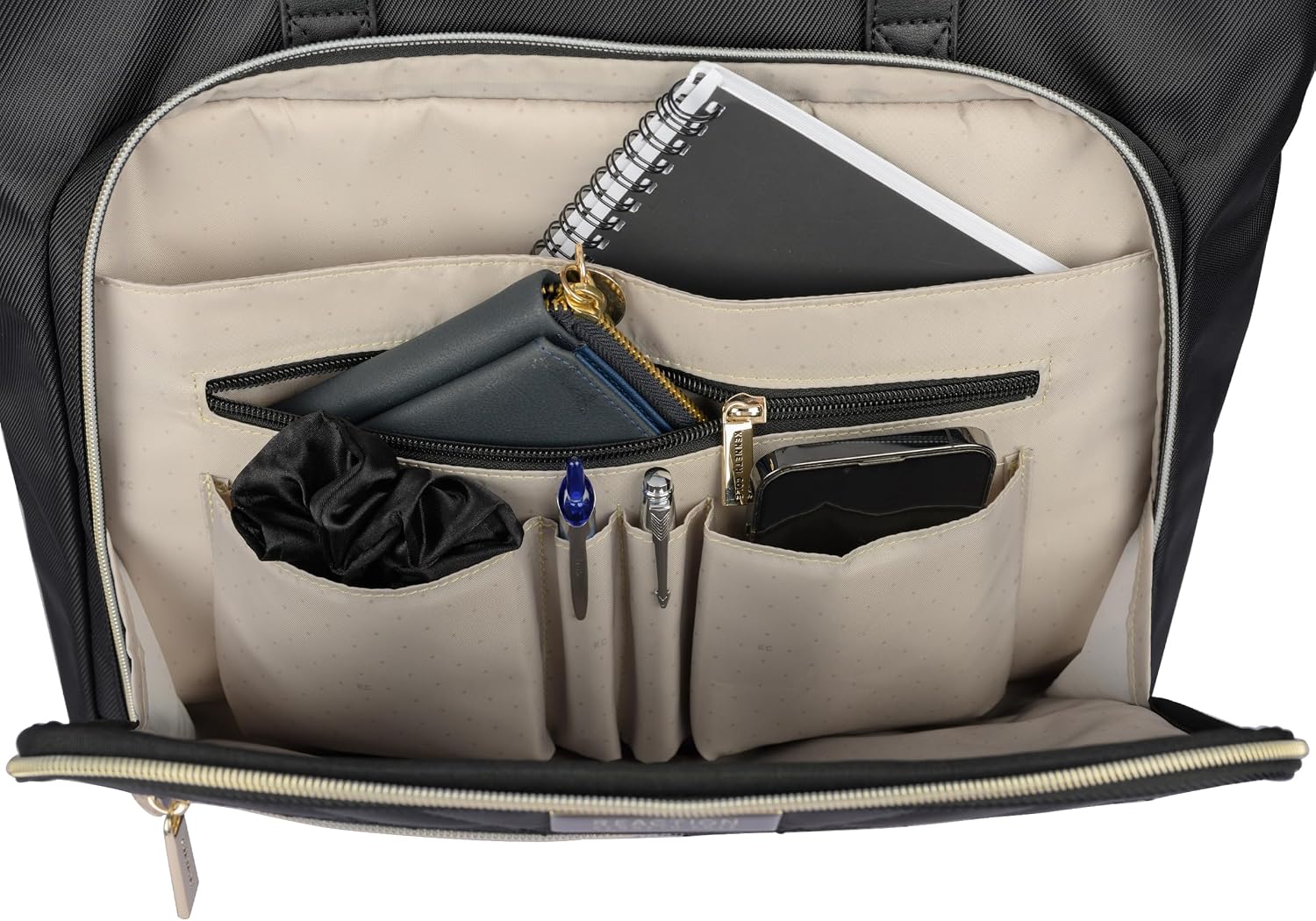 Kenneth Cole REACTION Madison Square Lightweight Hardside Chevron Expandable Spinner Luggage, Black, (28-Inch Checked)