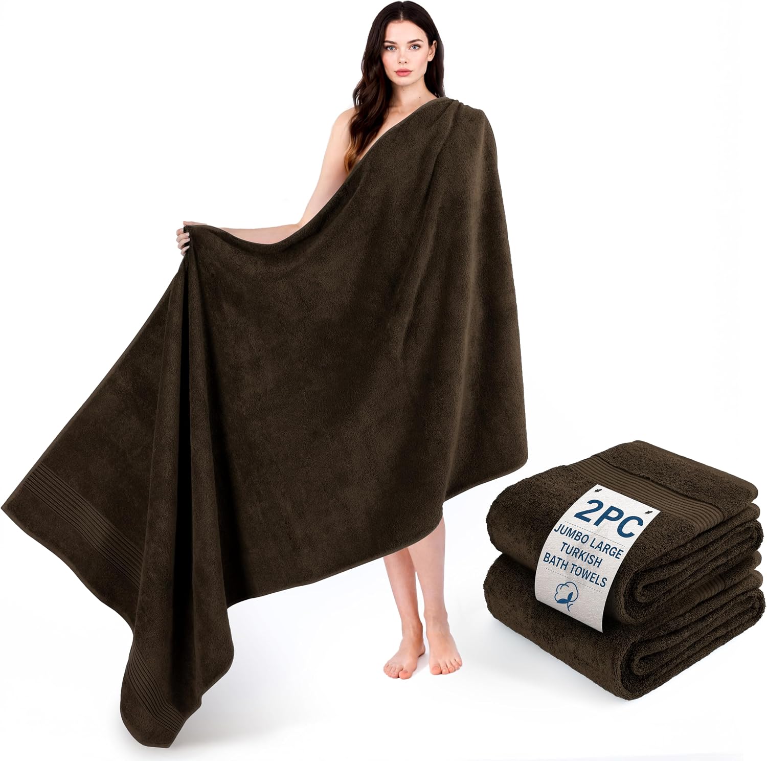 Cotton Paradise Towel Set of 6, 2 Bath Towels, 2 Hand Towels and 2 Washcloths Towels for Bathroom Sets, Smoke Gray