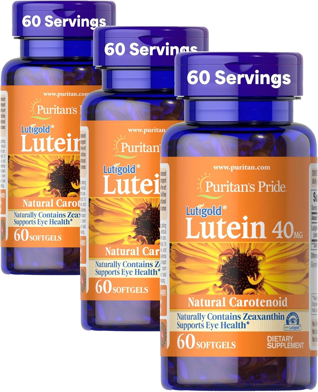 Puritan's Pride Premium Lutigold™ Lutein Carotenoid 40mg with Zeaxanthin